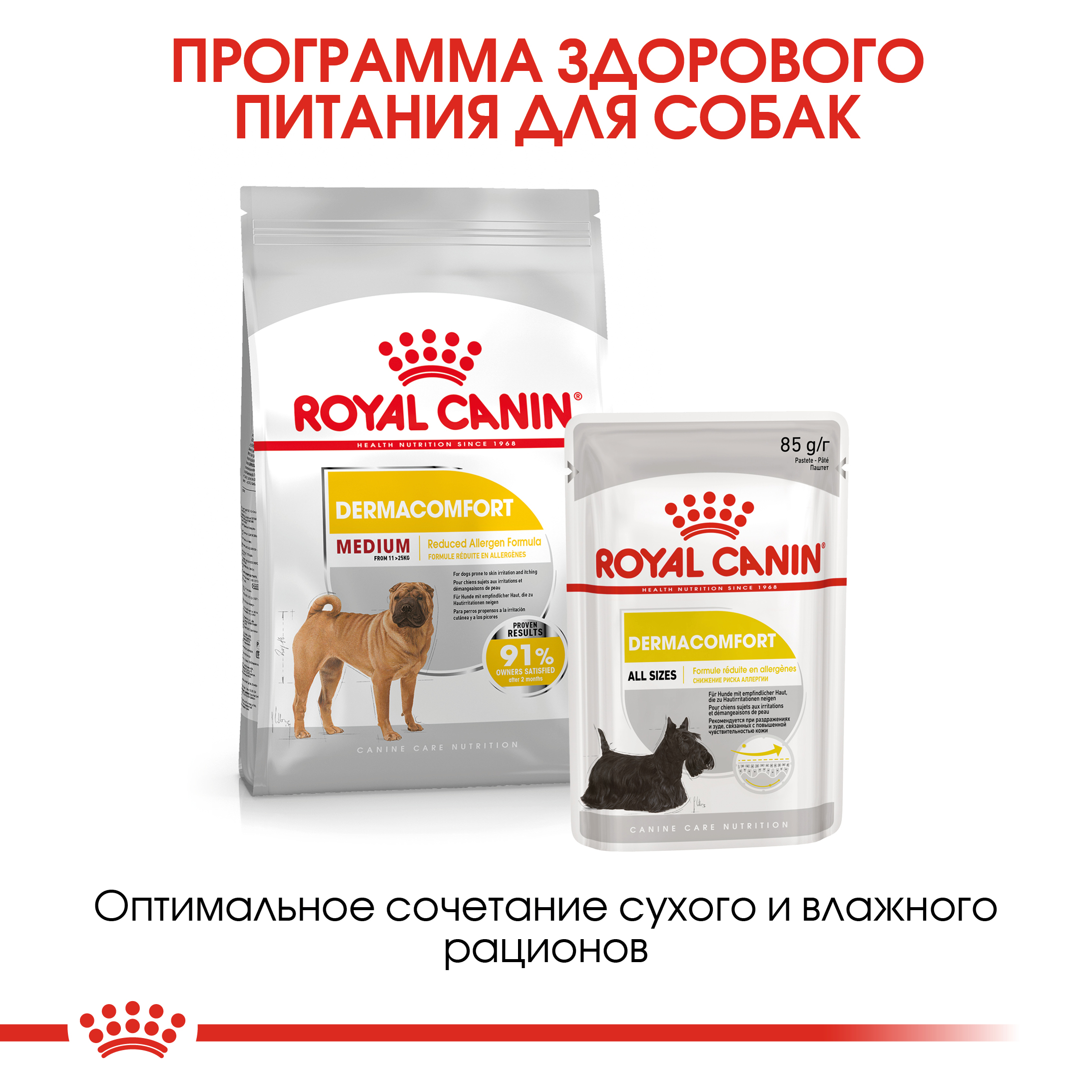 Корм для собак ROYAL CANIN Medium Dermacomfort средних пород склонных к кожным раздражениям и зуду 10кг - фото 7