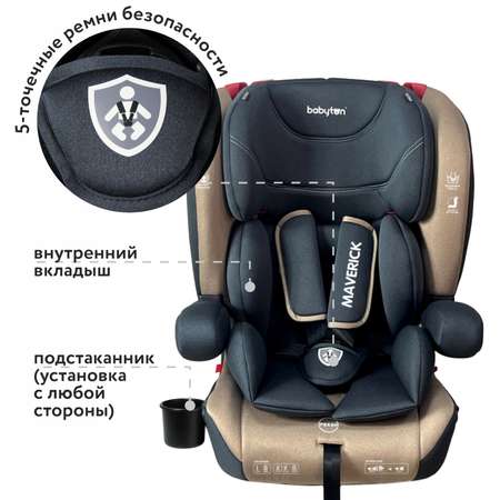 Автокресло Babyton Maverick Beige Isofix 1/2/3 (9-36 кг)