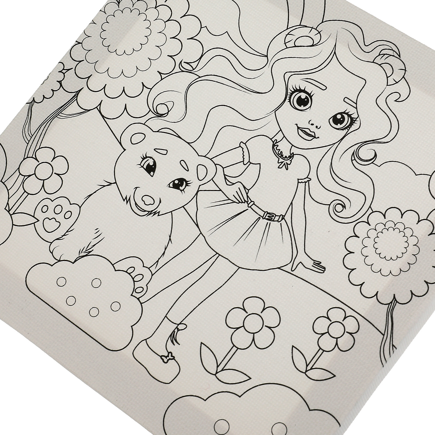 Роспись по холсту Multiart Девочка с медведем - фото 3