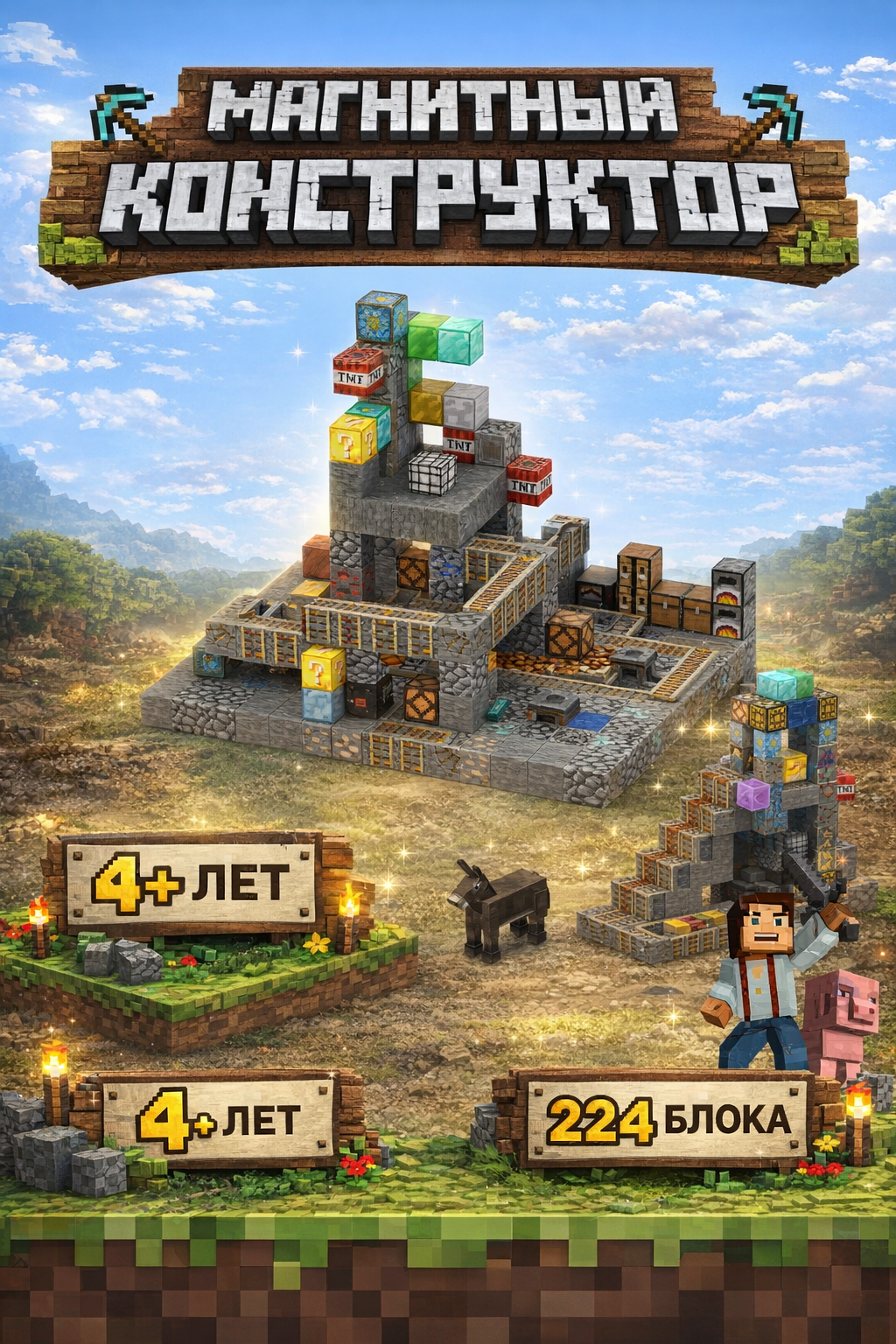 Конструктор BalaToys магнитный - фото 1