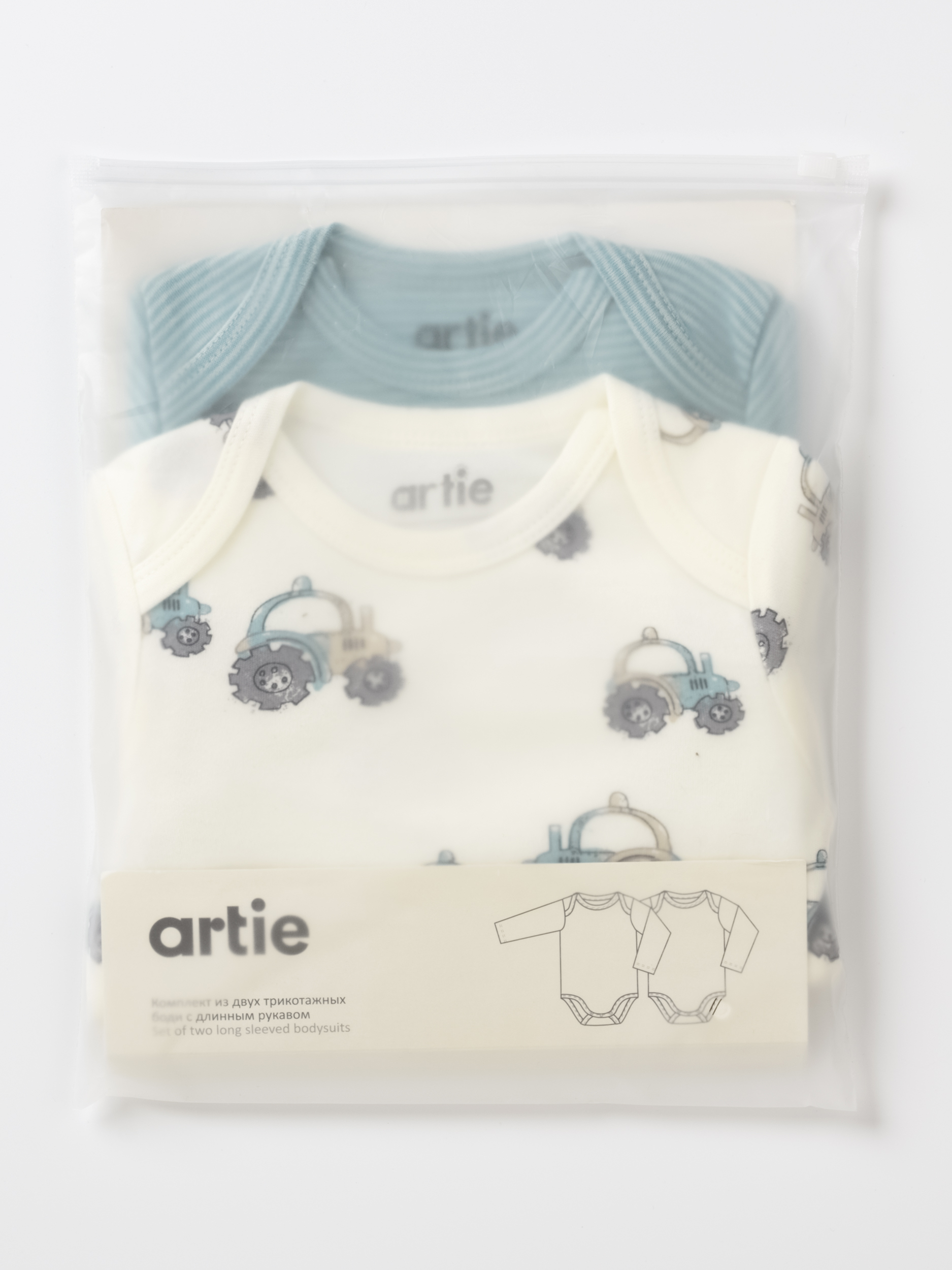 Боди 2 шт artie S25B17BD2-1489M/Молочный-бирюзовый - фото 6