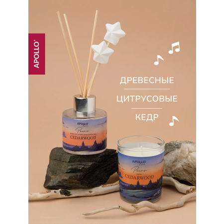 Ароматический диффузор и свеча APOLLO кедр 40 мл