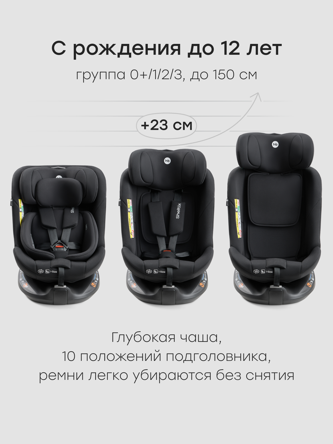 Автокресло Happy Baby Sheltix Isofix 0+/1/2/3 (0-36 кг) черный - фото 4