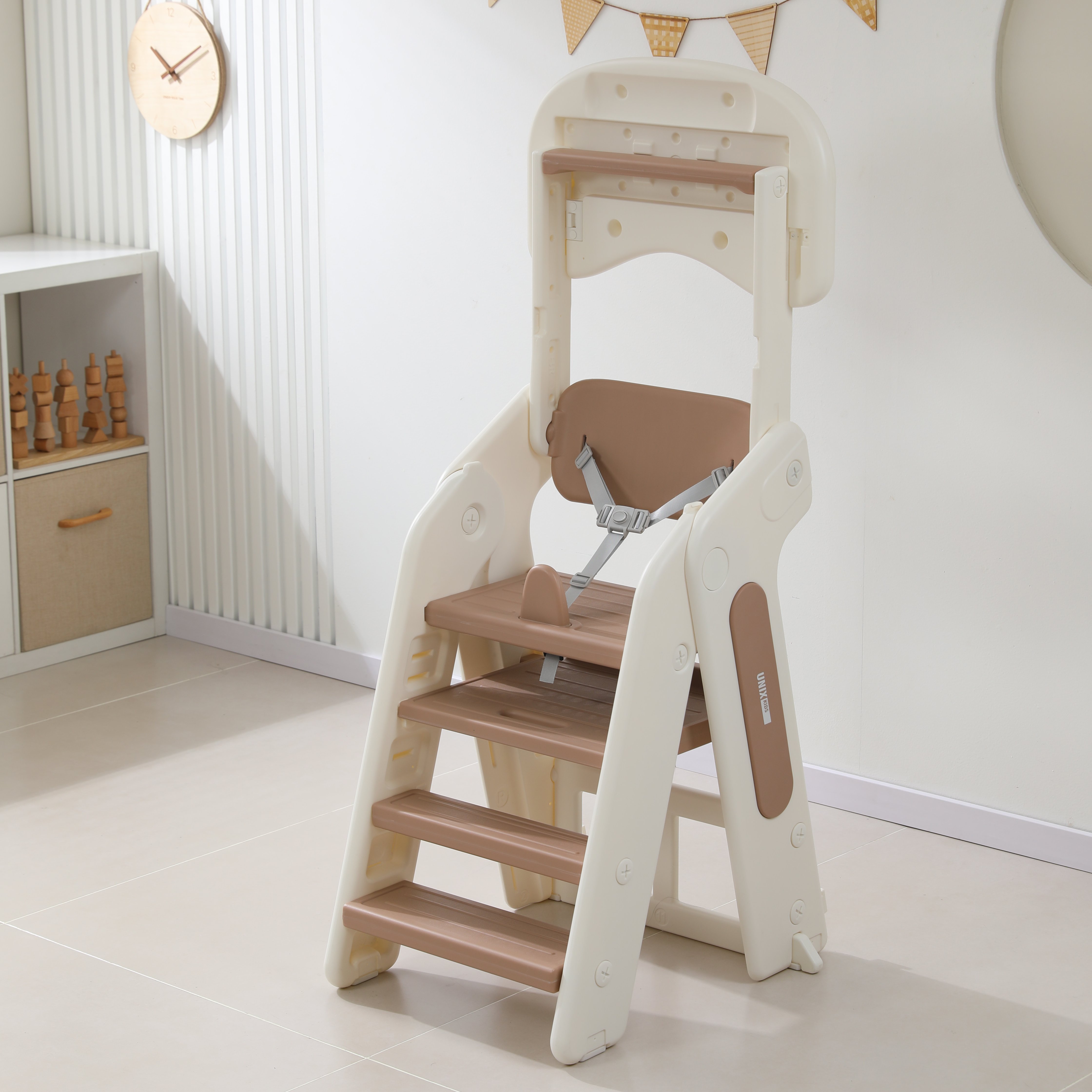 Стульчик для кормления UNIX Kids 3 steps Cocoa бежевый - фото 23