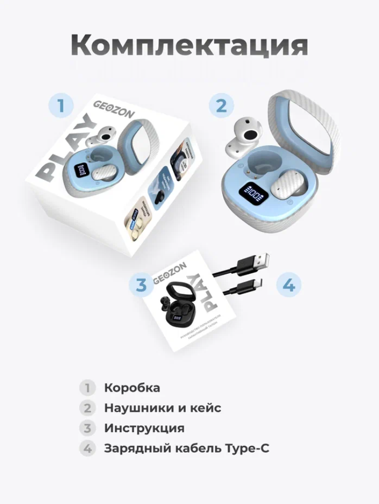 Наушники-вкладыши GEOZON G-S14WHT - фото 8