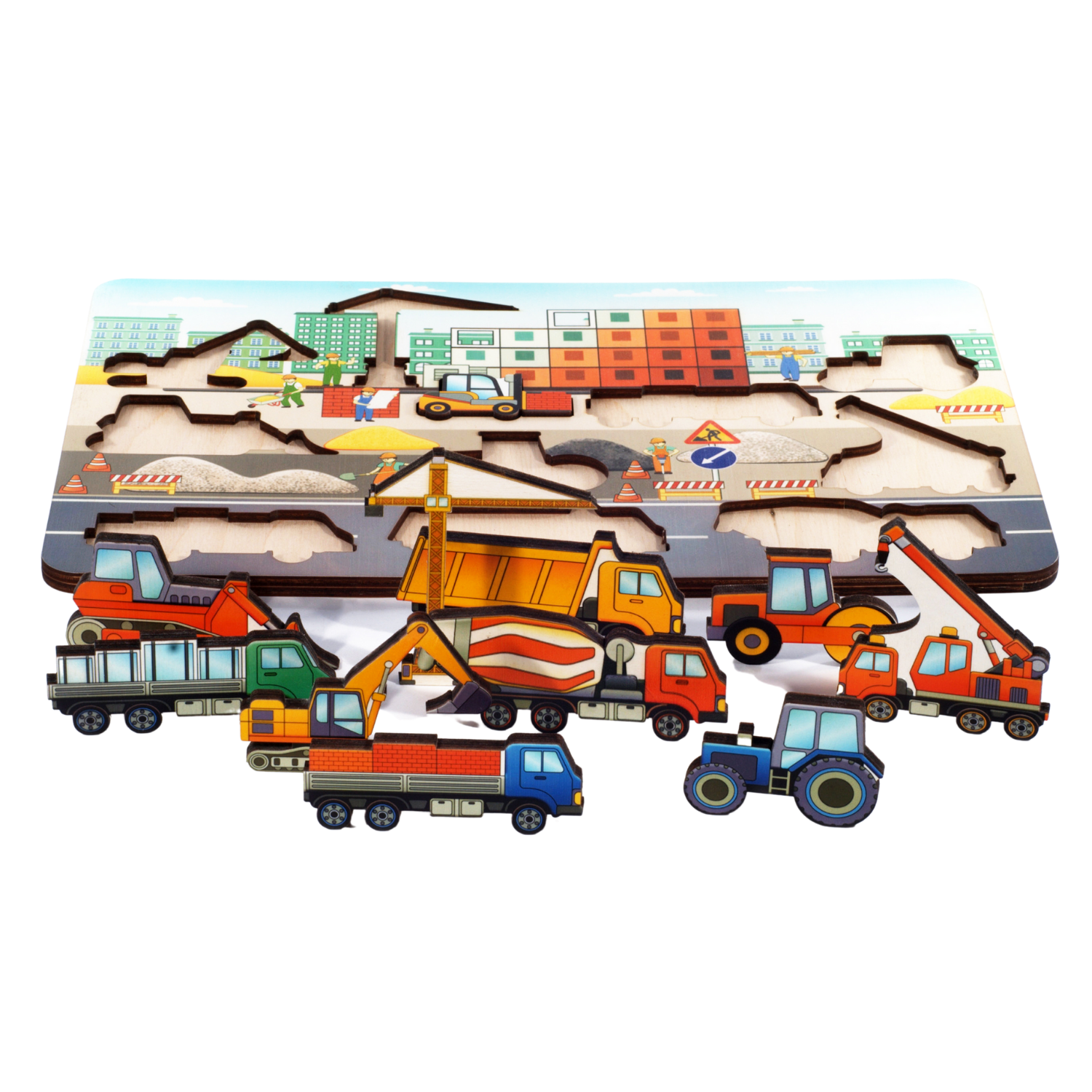 Игрушка Нескучные игры рамка-вкладыш Стройплощадка - фото 3