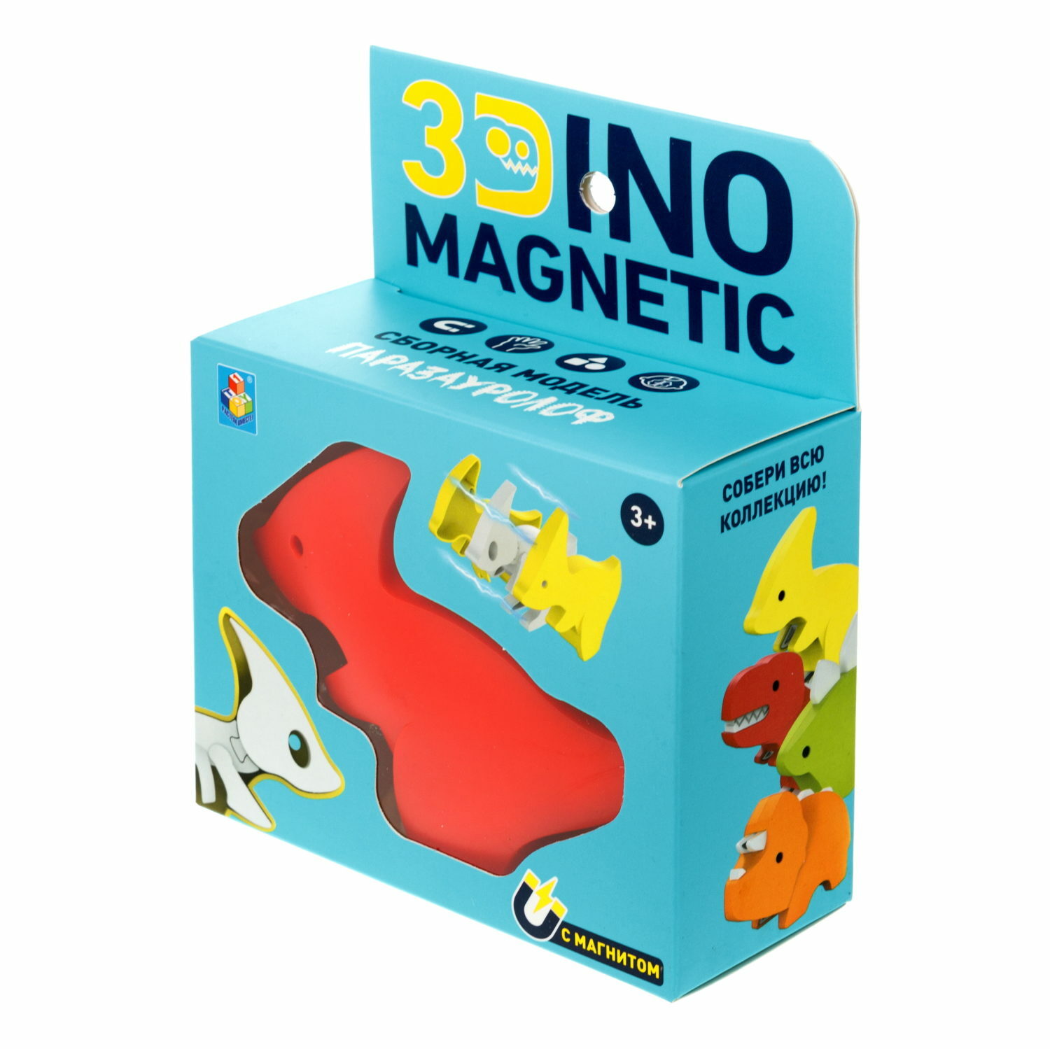 Конструктор 1TOY Magnetic Динозавр Паразауролоф магнитный 3 дет. - фото 11