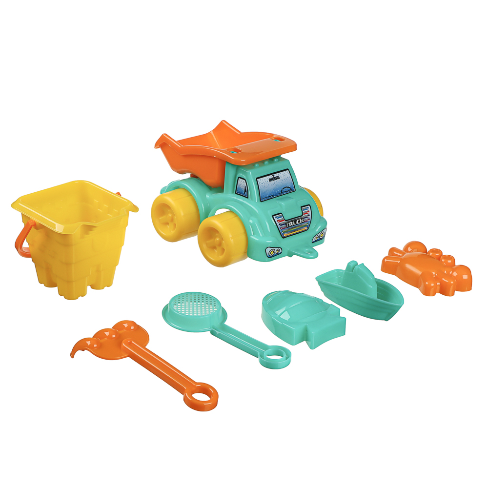 Песочный набор Игроленд Машинка-грузовик 7 предметов 7 предм. - фото 9