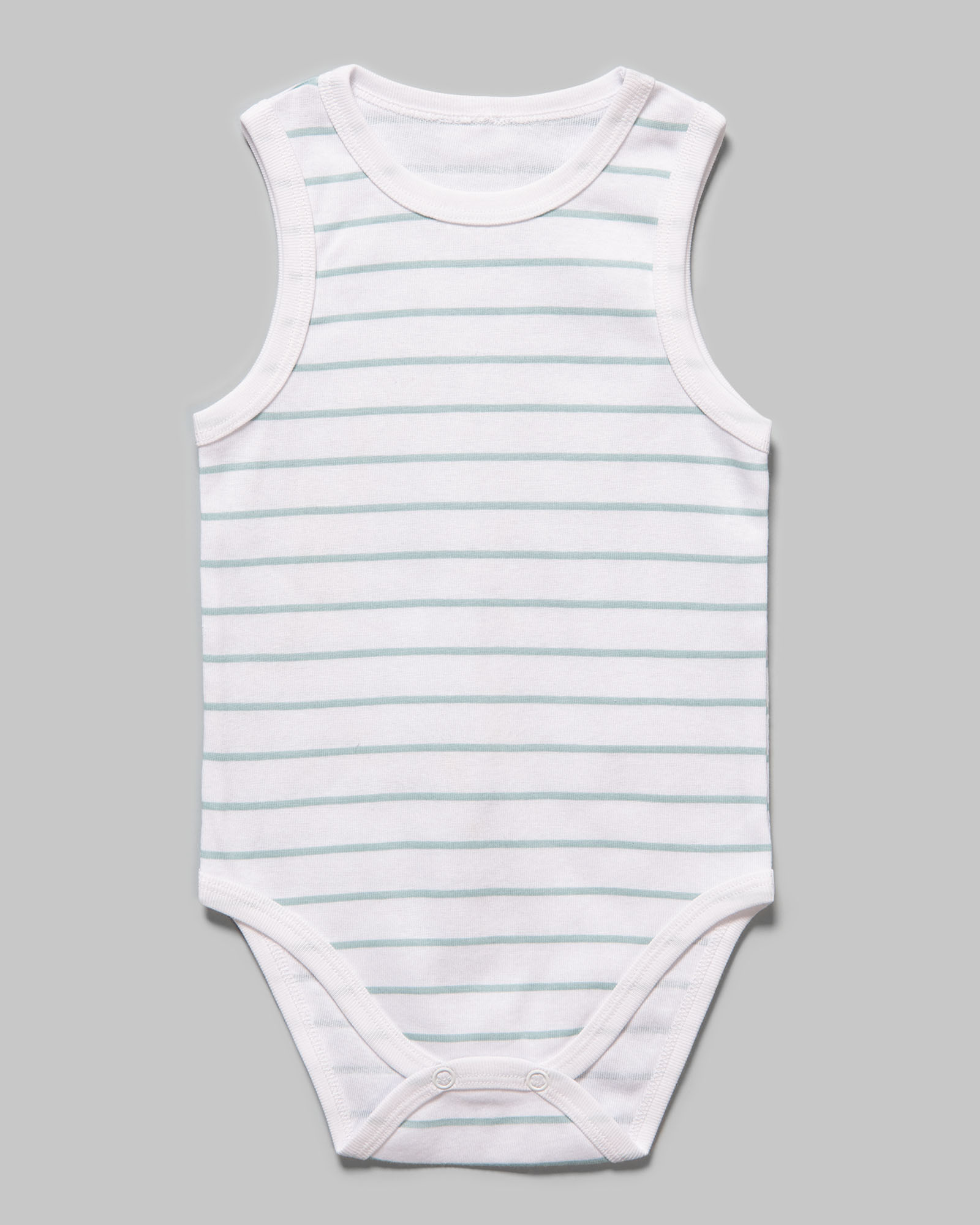 Изображение товара Боди Моя Горошинка 100% хлопок Зелёная полоска с кнопками