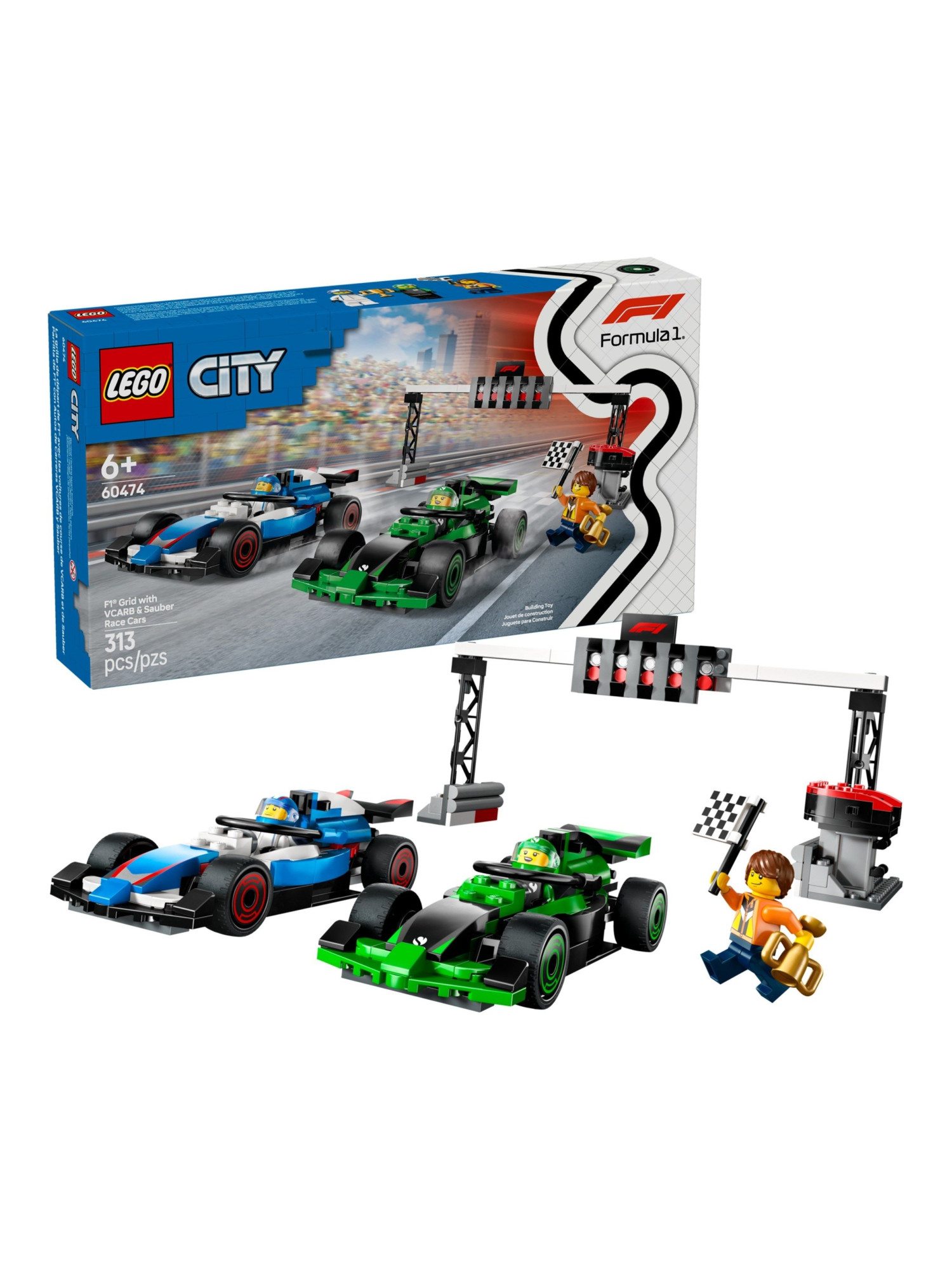 Конструктор LEGO City F1 Cтарт с автомобилями 313 дет. - фото 4