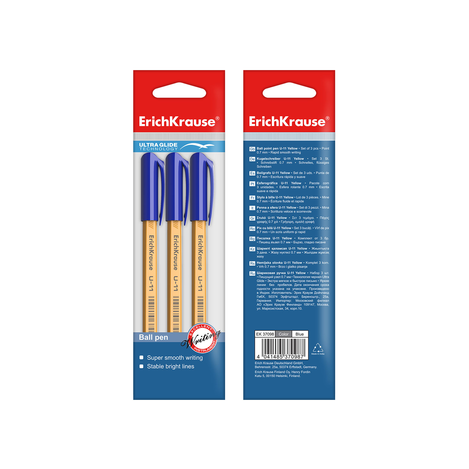 Ручка шариковая ErichKrause 3 шт. - фото 4