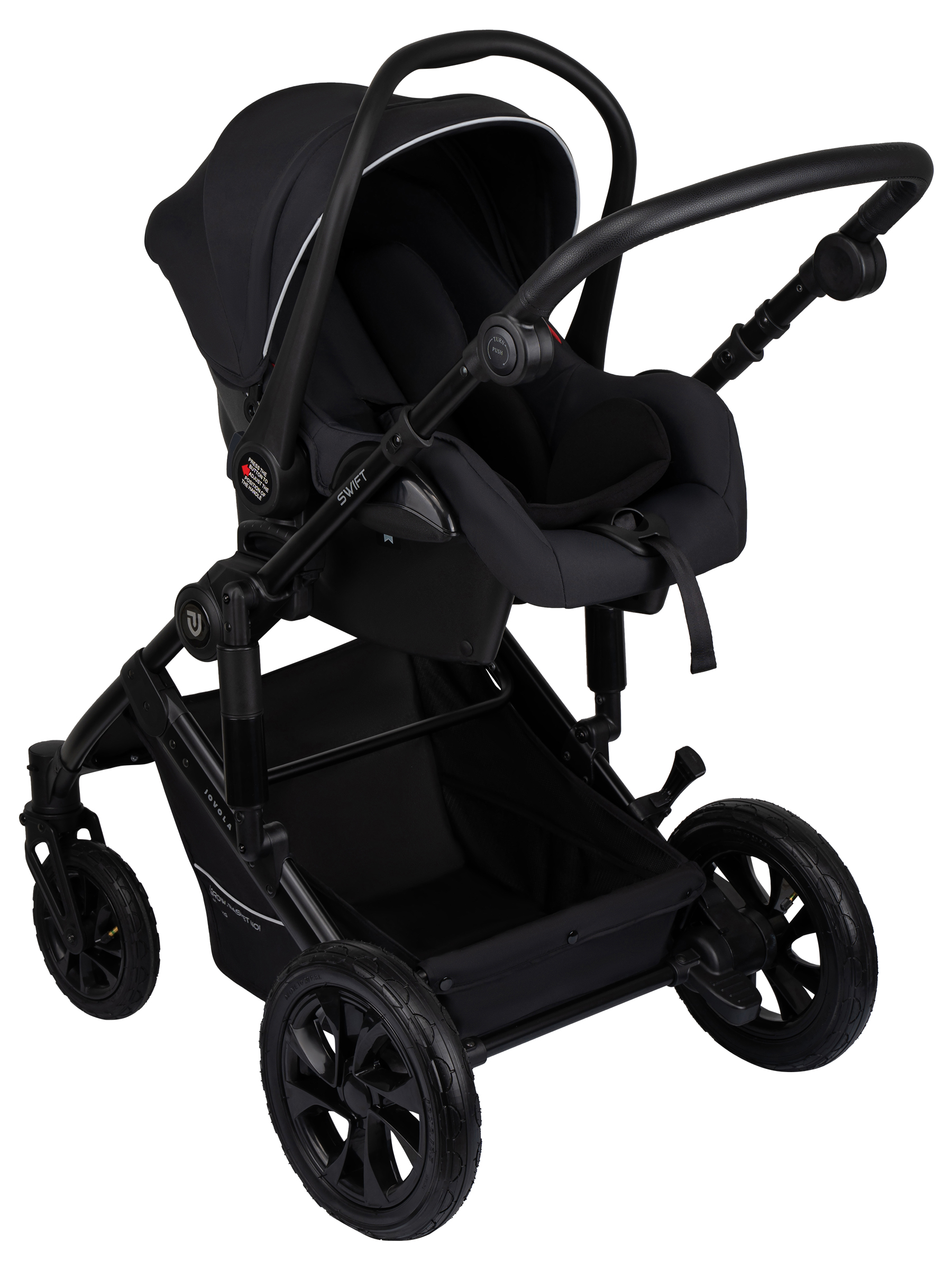 Коляска 3в1 JOVOLA Swift Plus черный - фото 7