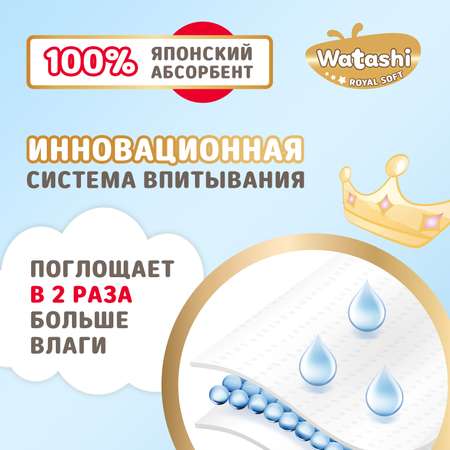 Подгузники WATASHI Royal Soft Royal Soft NB (до 5 кг) 24 шт.