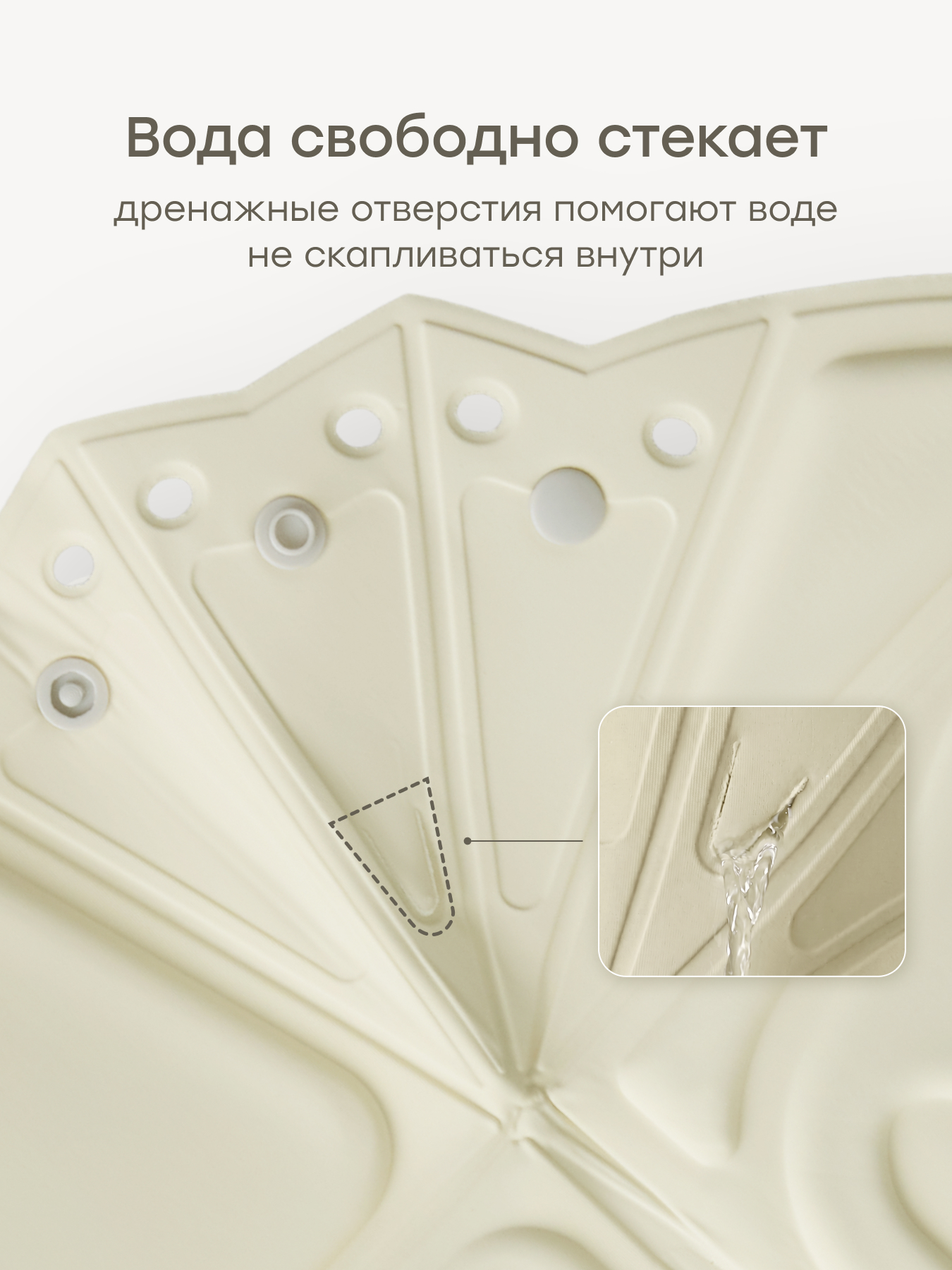 Ванночка Happy Baby Aquahug складная бежевый - фото 3