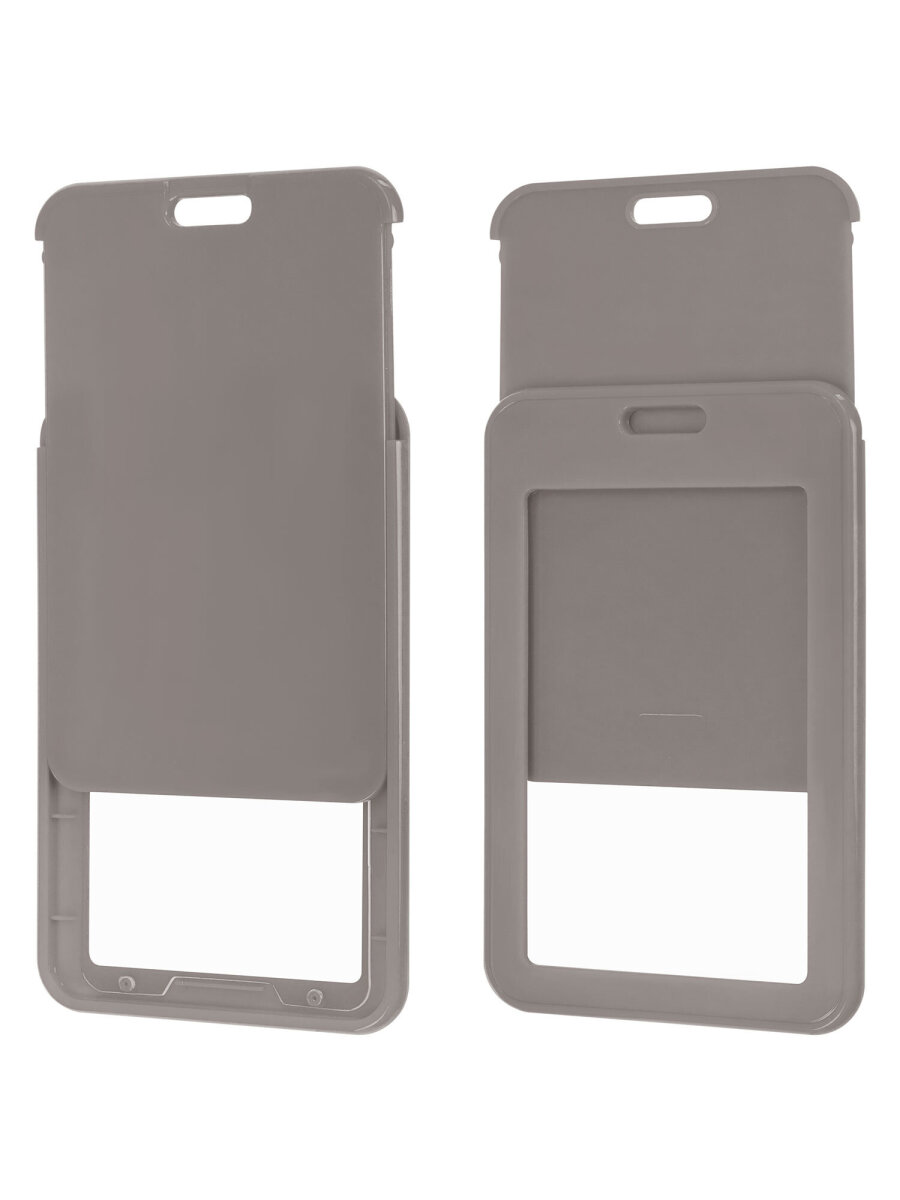 Бейдж Brauberg серый с лентой и карабином - фото 8