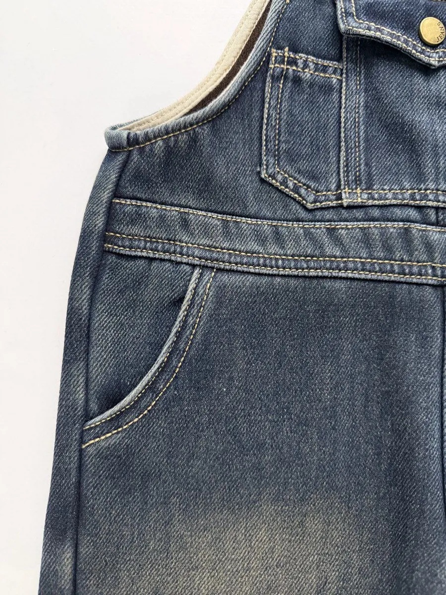 Полукомбинезон iUkoworld Джинсовый полукомбинезон на флисе детский - фото 5