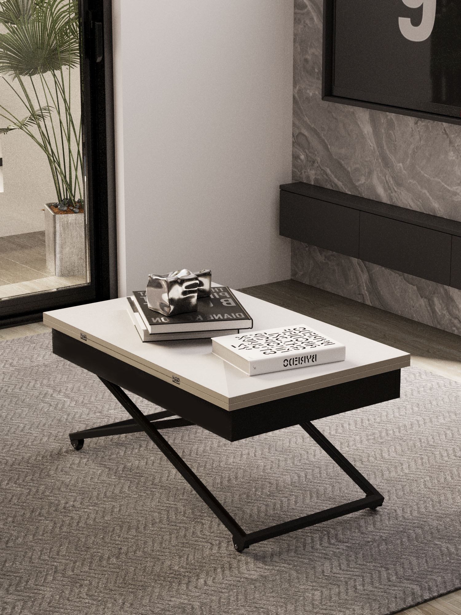 Стол-трансформер КАЛИФОРНИЯ МЕБЕЛЬ Андрэ Loft ЛДСП Белый Черный - фото 25