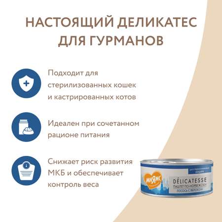 Корм для кошек Мнямс 100г стерилизованных Паштет по-норвежски лосось с яблоком