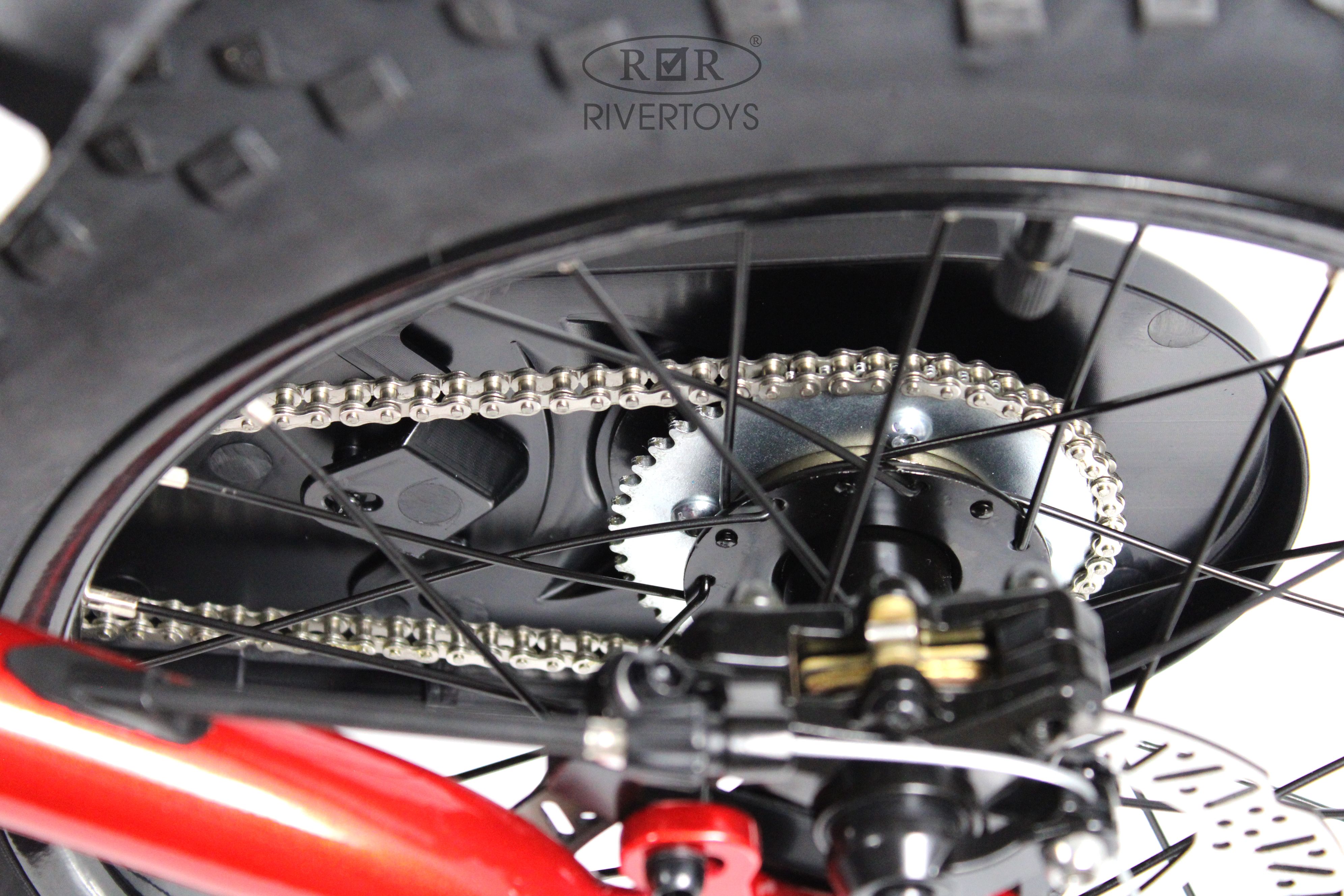 Электромотоцикл RIVERTOYS A001AA-MOTO-RED - фото 7
