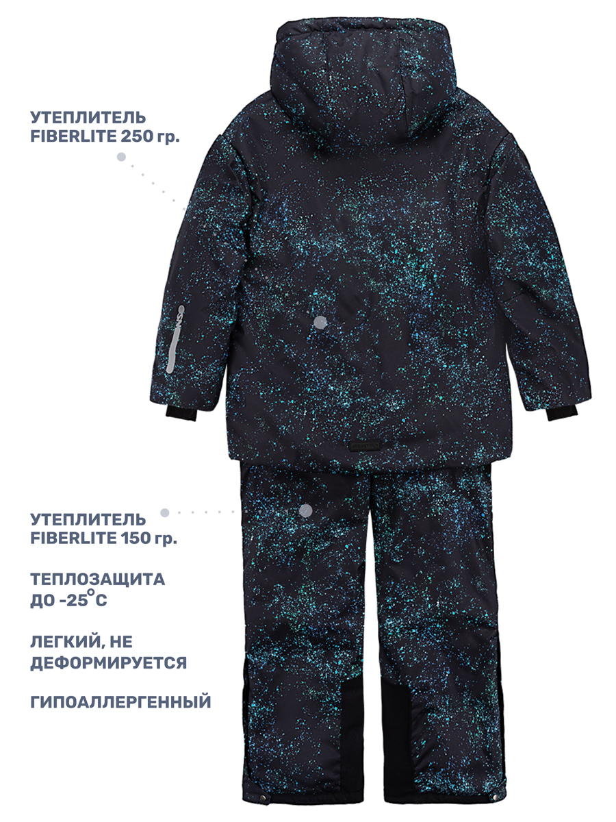 Куртка и полукомбинезон NIKASTYLE 7з6124 черный/бирюза - фото 4