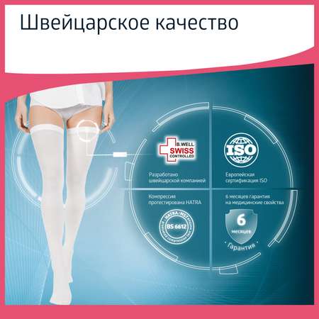 Чулки B.Well JW-214 размер 1 антиэмболические госпитальные 1 класс компрессии