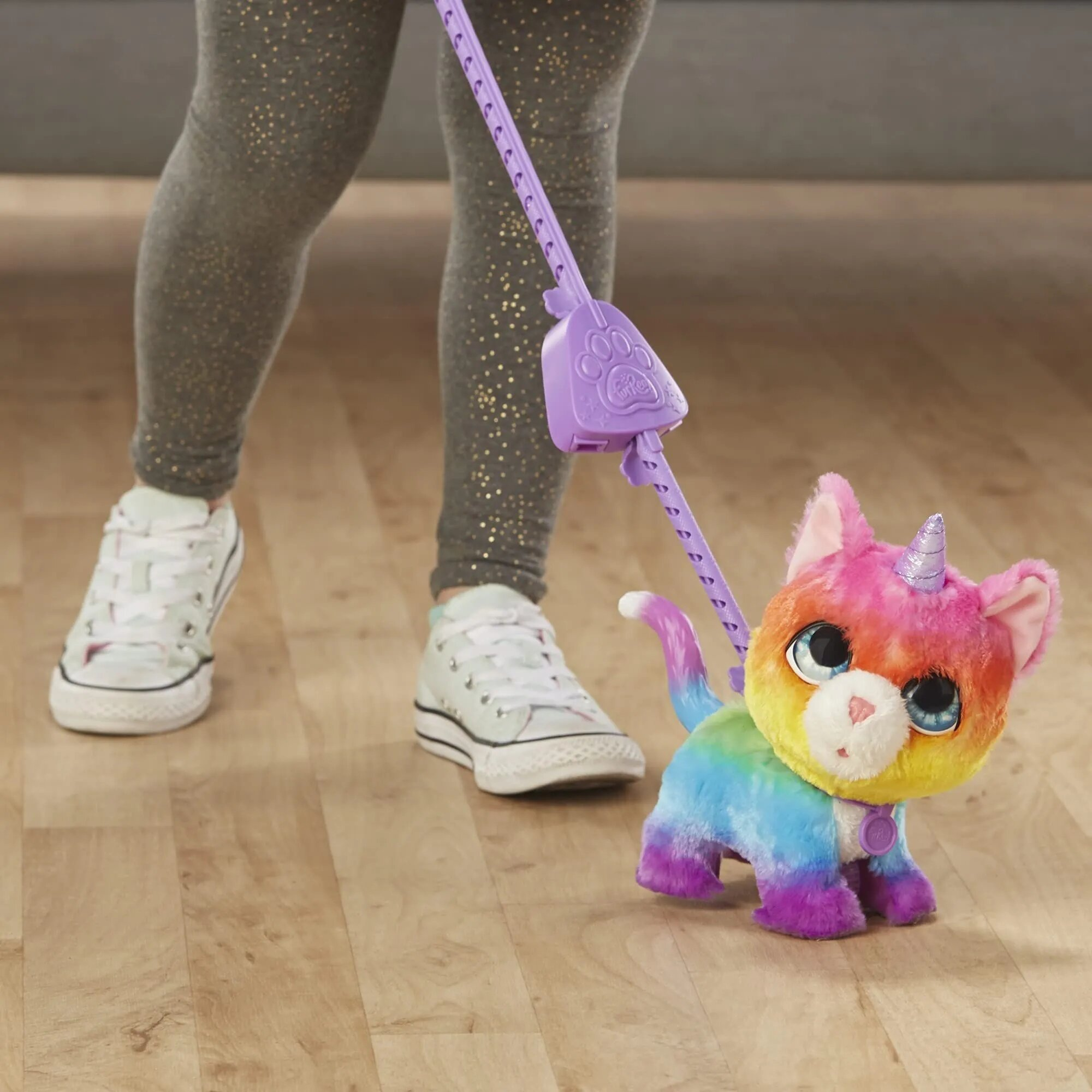 Мягкая игрушка FurReal Friends Walk-a-Lots Кошка-единорог - фото 7