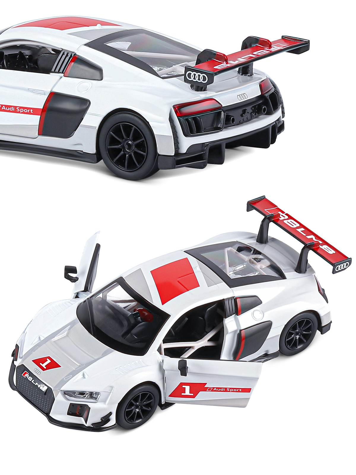 Автомобиль АВТОпанорама Audi R8 LMS 1:32 JB1251305 - фото 10