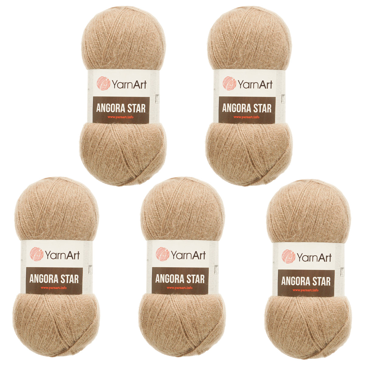 Пряжа YarnArt Angora Star тонкая полушерстяная 100 г 500 м 512 серо-бежевый 5 мотков - фото 3