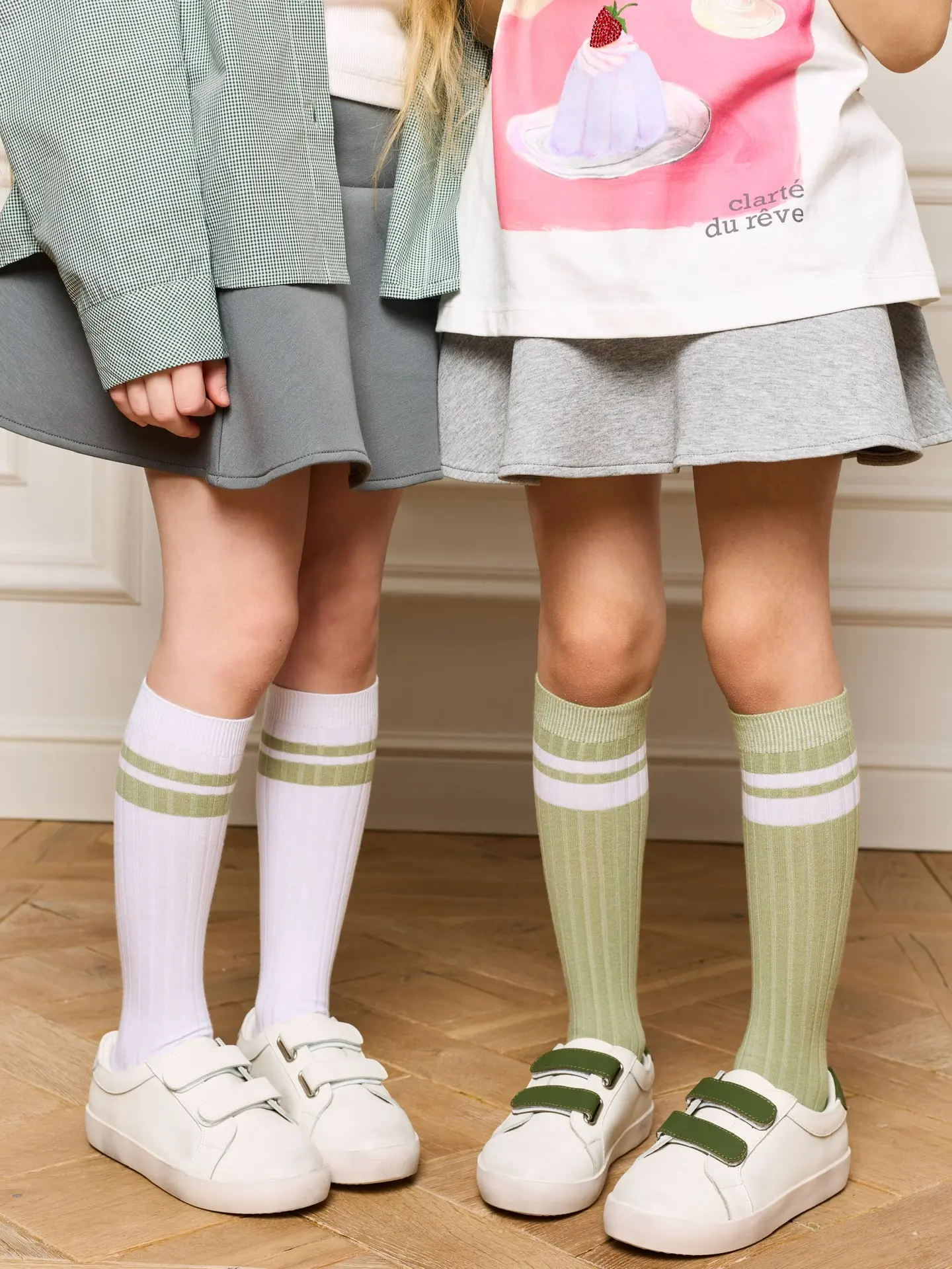 Гольфы 2 пары Peppy Woolton НН539 (НН205+НН205) белый/светло-зеленый - фото 1