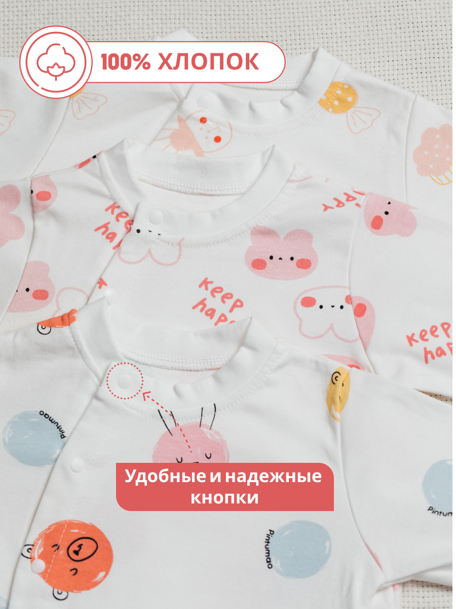 Комбинезон 3 шт ЛУKID Слипы/набор-3-девочки - фото 4