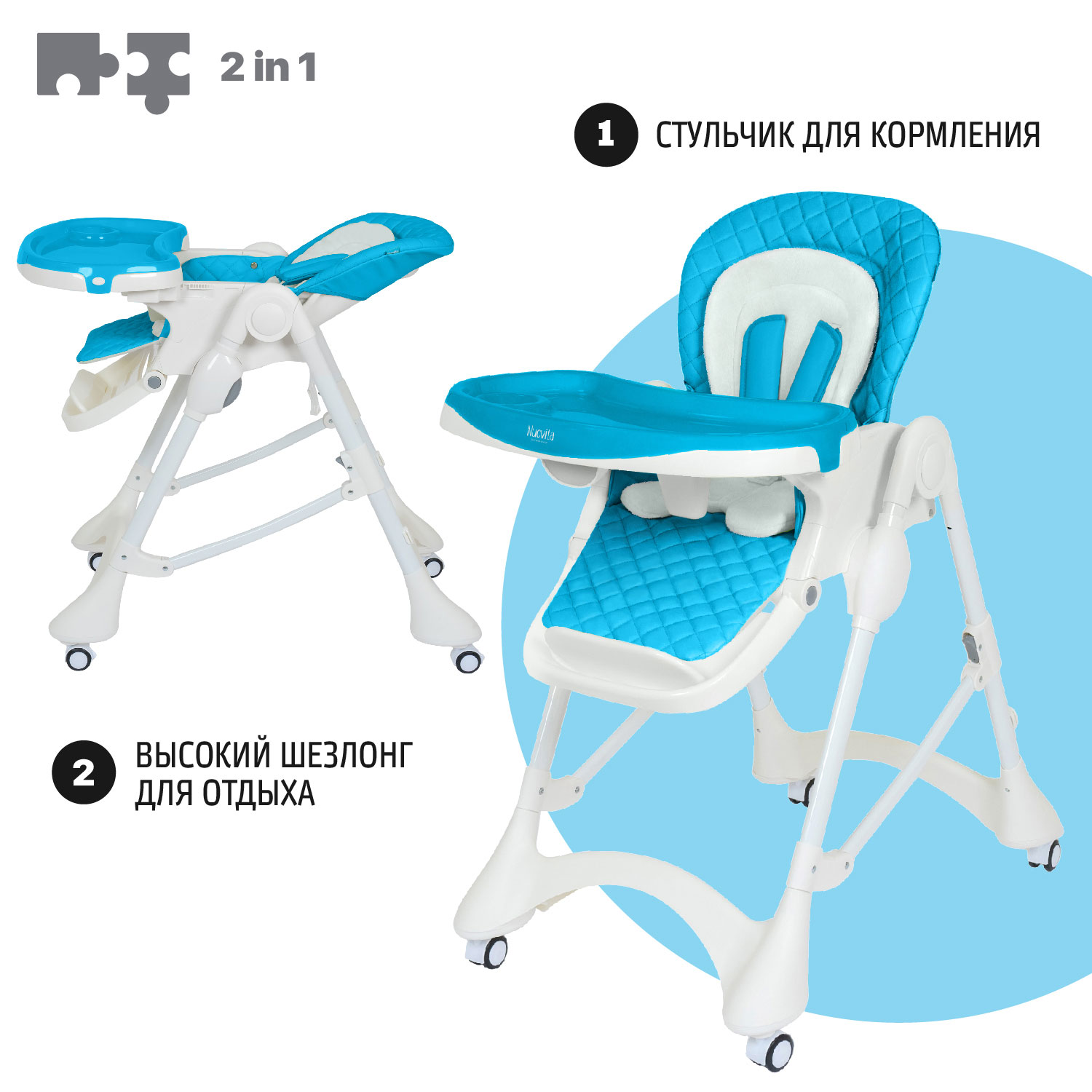 Стульчик для кормления Nuovita Elegante Acqua классический - фото 4