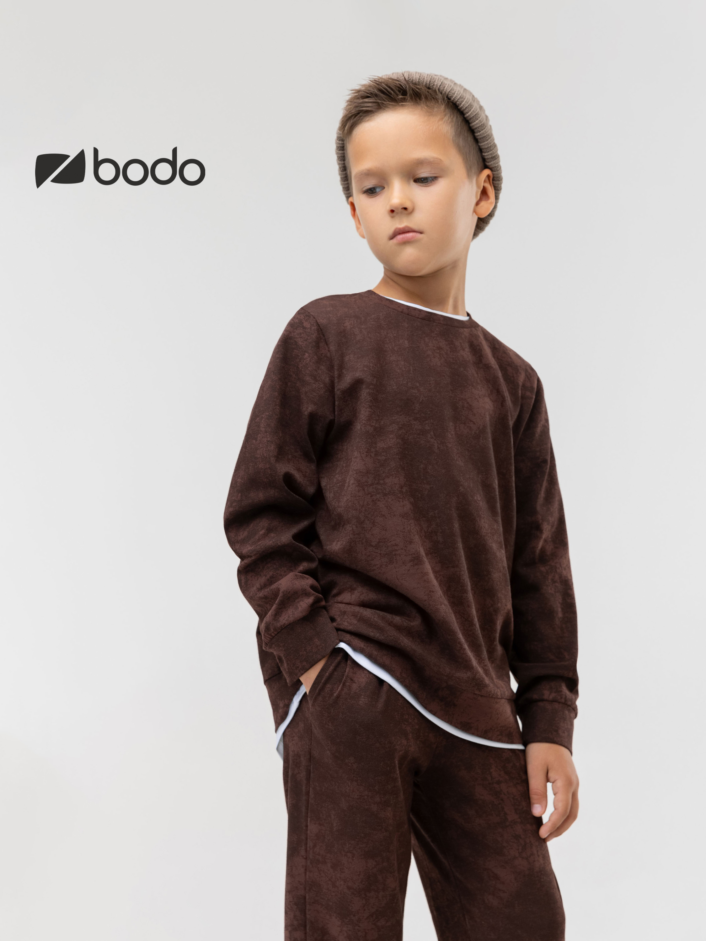 Свитшот и брюки Bodo 11-263МU_коричневый - фото 4