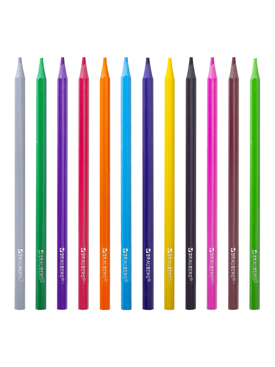 Карандаши цветные Brauberg 12 шт. - фото 4