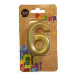 Свеча-цифра для торта Свечной маркет украшение в виде цифры 6, 7 см, на ножке