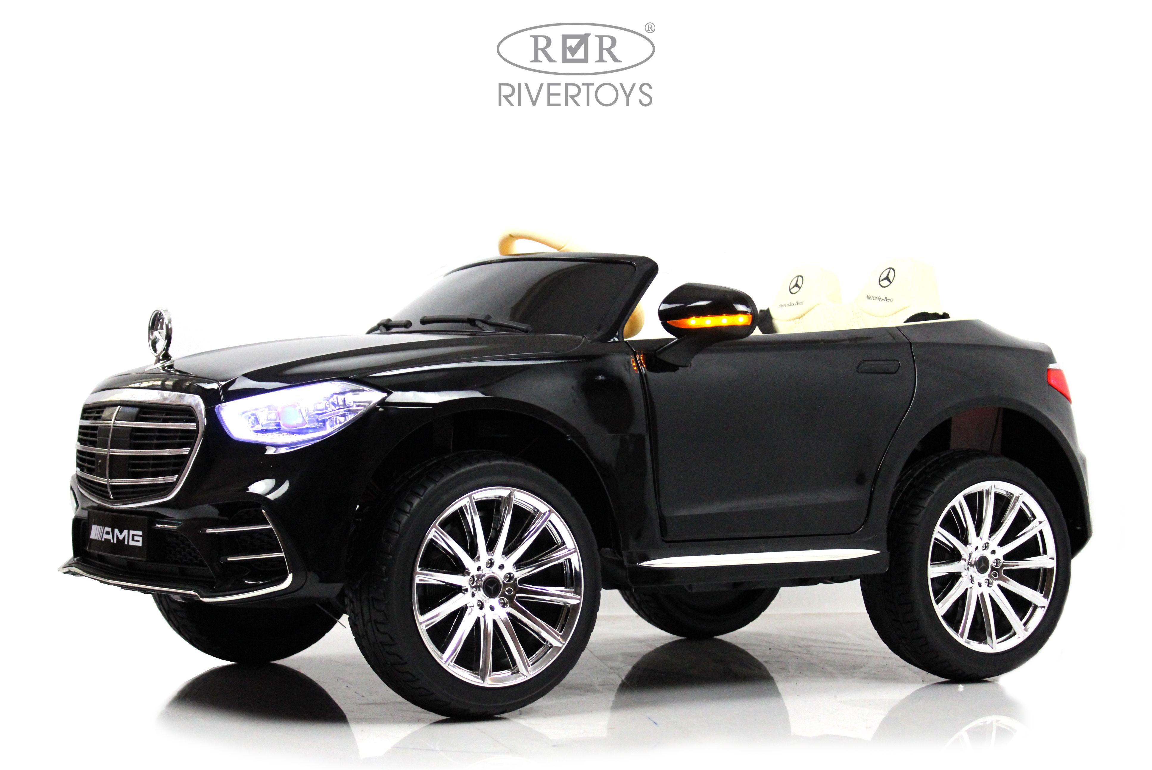 Электромобиль RIVERTOYS Mercedes М333БХ-BLACK-GLANEC С пультом ДУ - фото 14