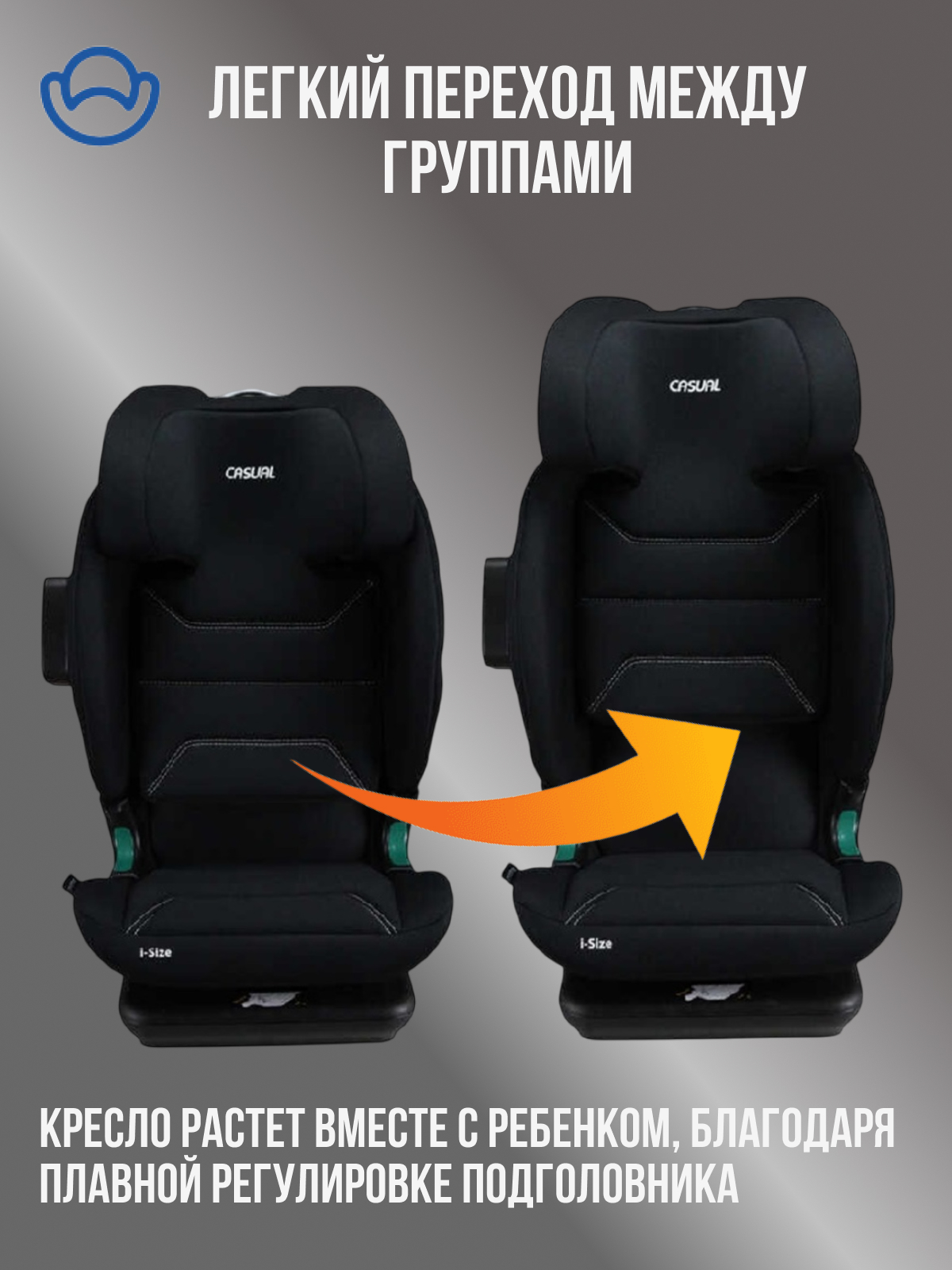 Автокресло Casual Black Isofix 2/3 (15-36 кг) - фото 10