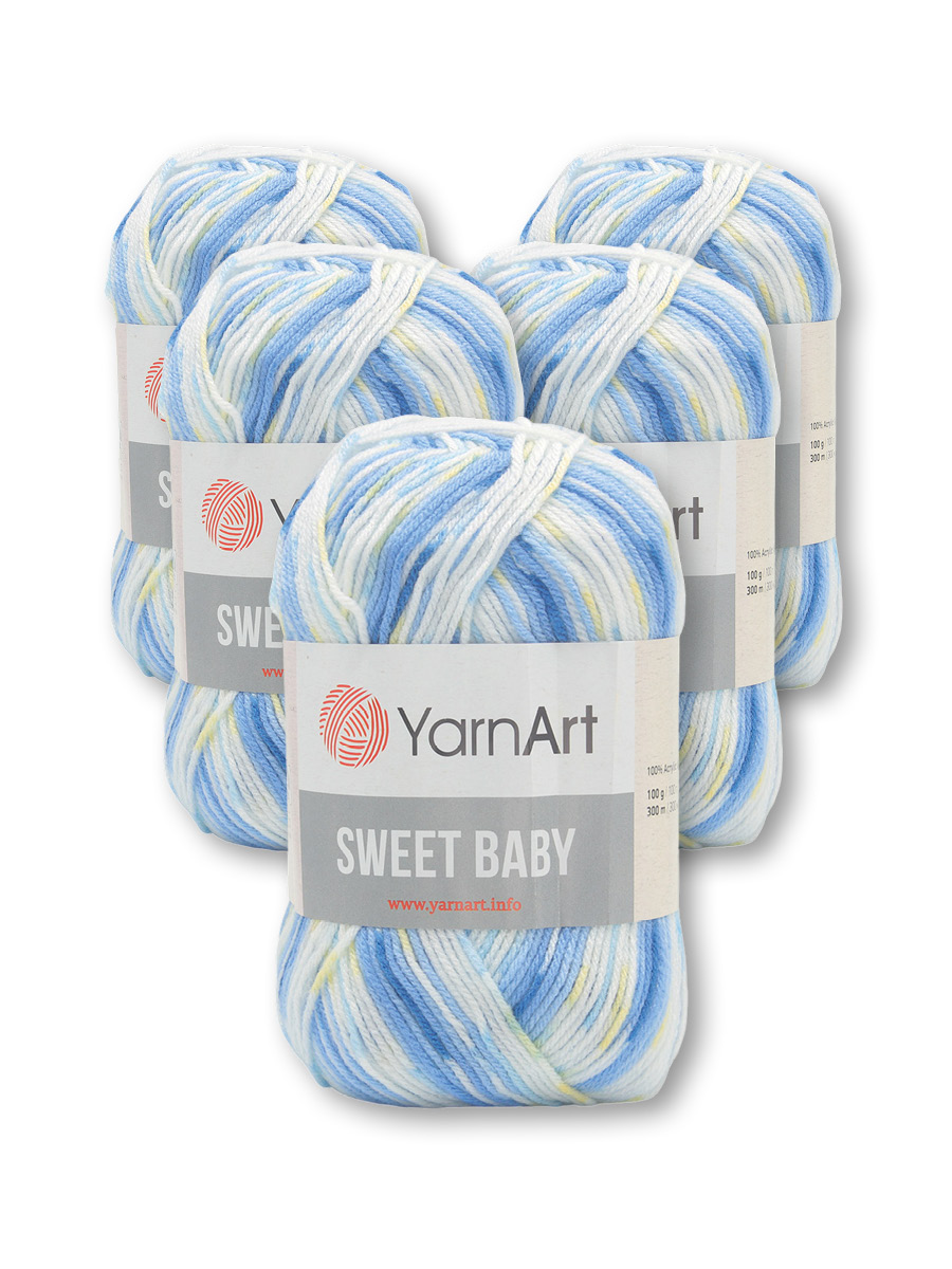 Пряжа для вязания YarnArt Sweet Baby 100 гр 300 м акрил тонкая детская 5 мотков цвет 900 - фото 1