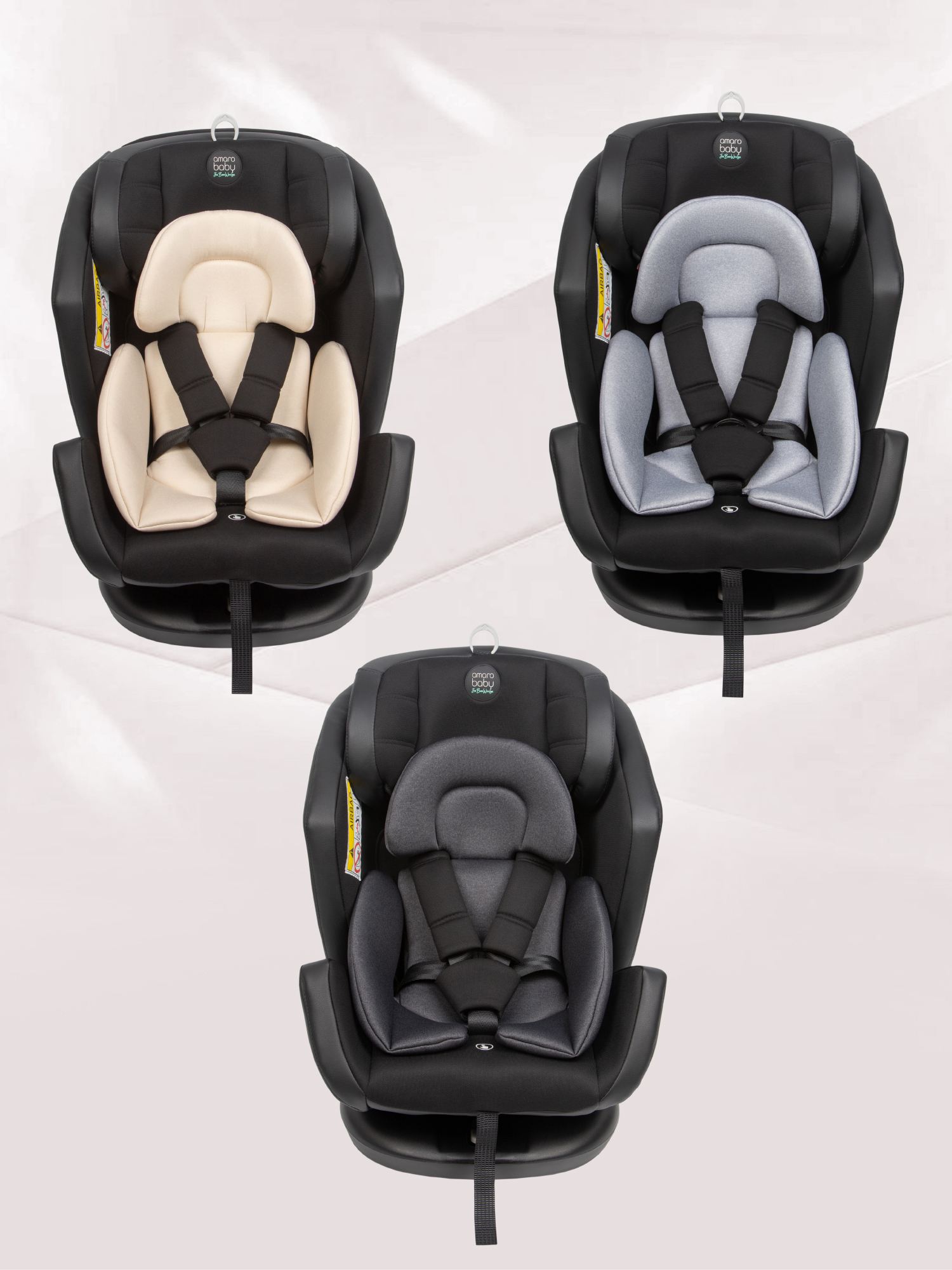 Автокресло Amarobaby Favorite Isofix 0+/1/2/3 (0-36 кг) бежевый - фото 28