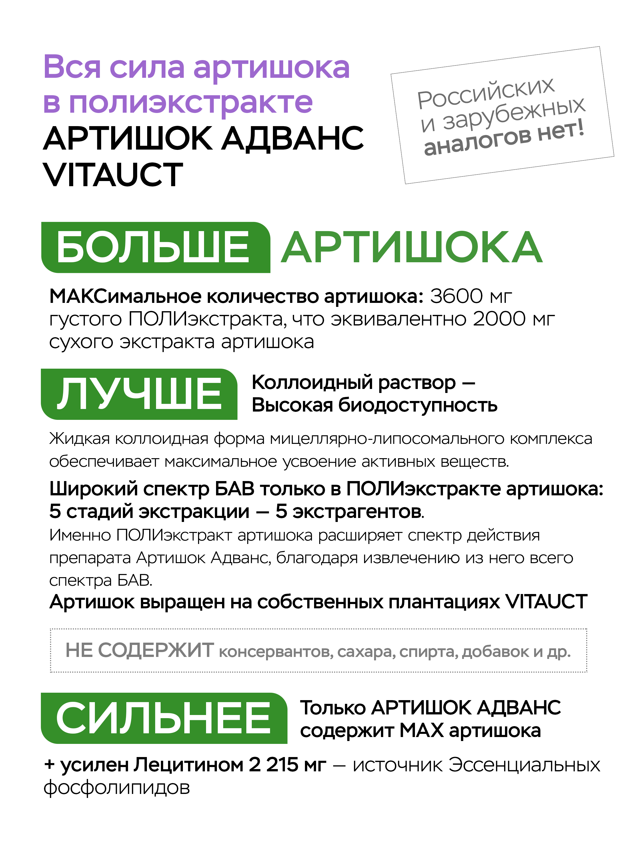 БАД VITAUCT Артишок Адванс с лецитином - фото 2