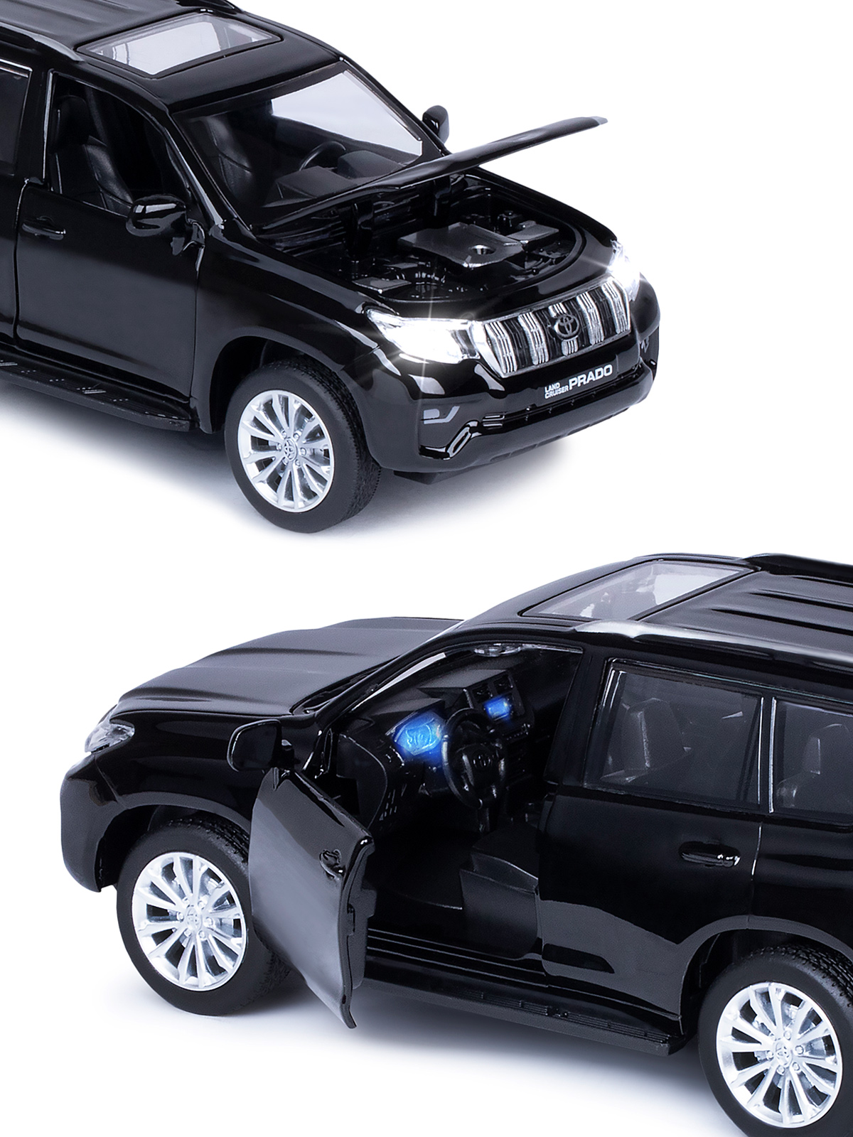 Внедорожник АВТОпанорама Toyota Land Cruiser Prado 1:32 JB1251318 - фото 13