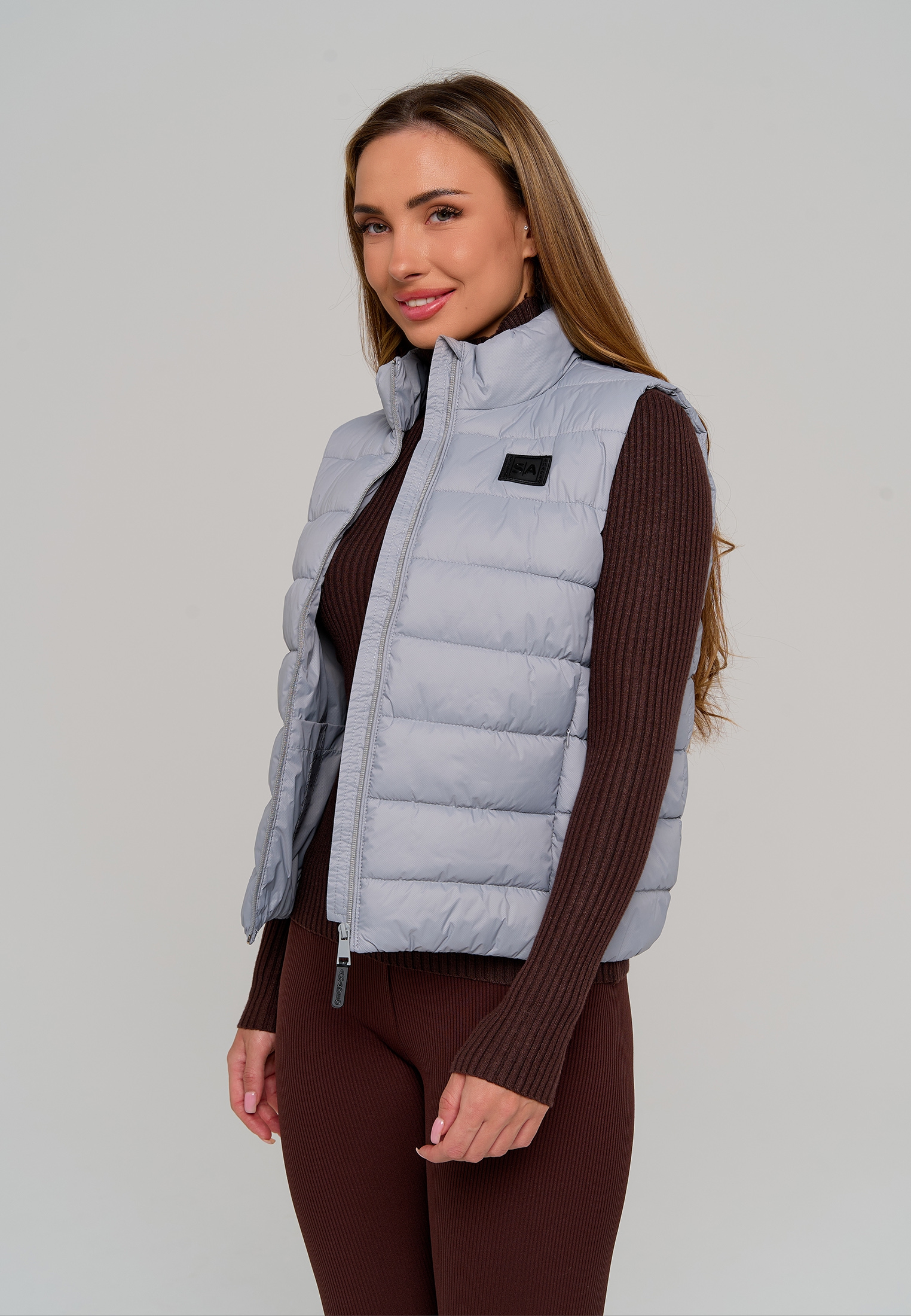 Жилет Stylish AMADEO AV-8508-светло-серый - фото 4