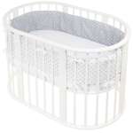 Бортики в кроватку Lemony kids Starfall 2 части по 180 см серый/белый