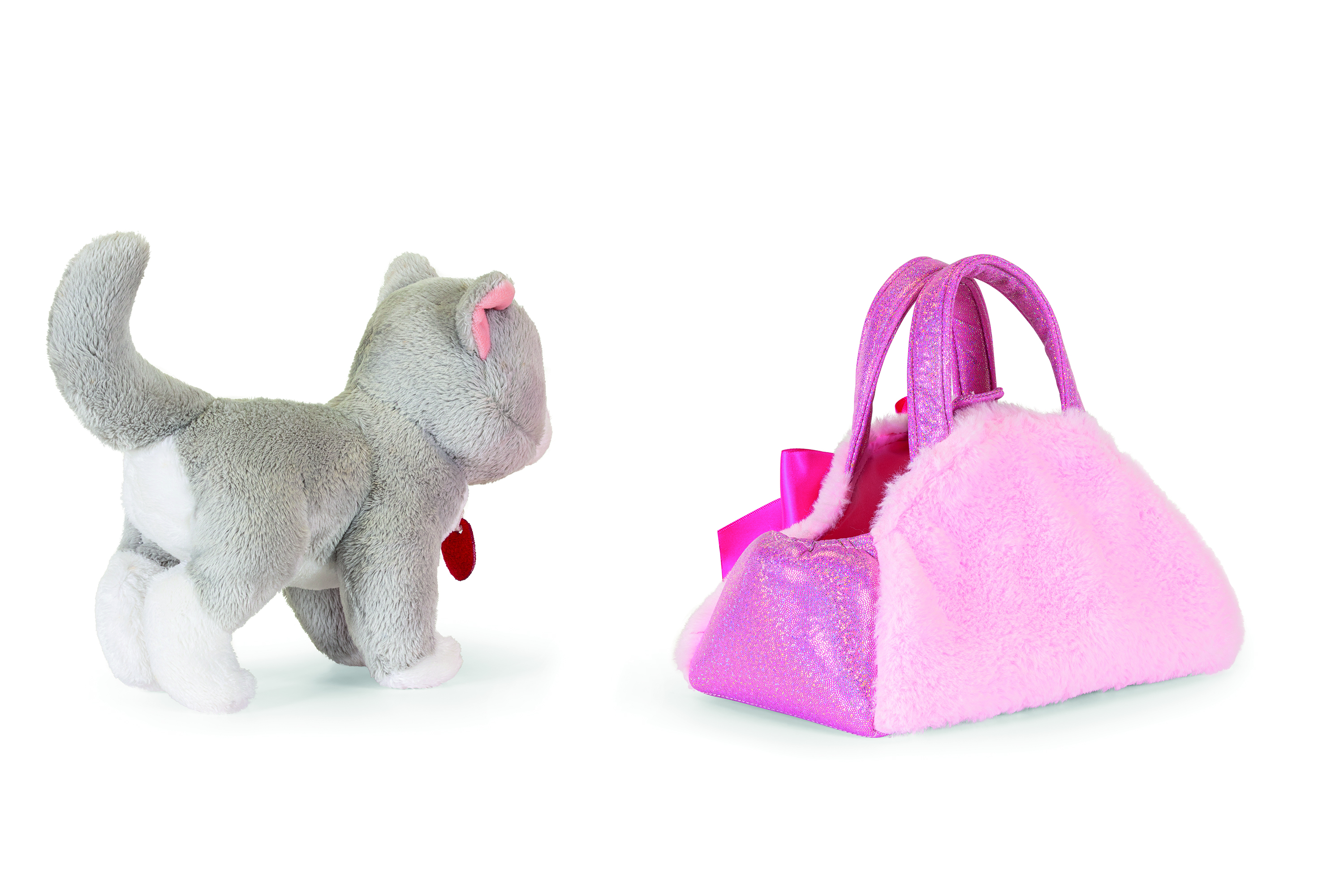 Мягкая игрушка Trudi Серый котёнок в сумочке 20см - фото 3