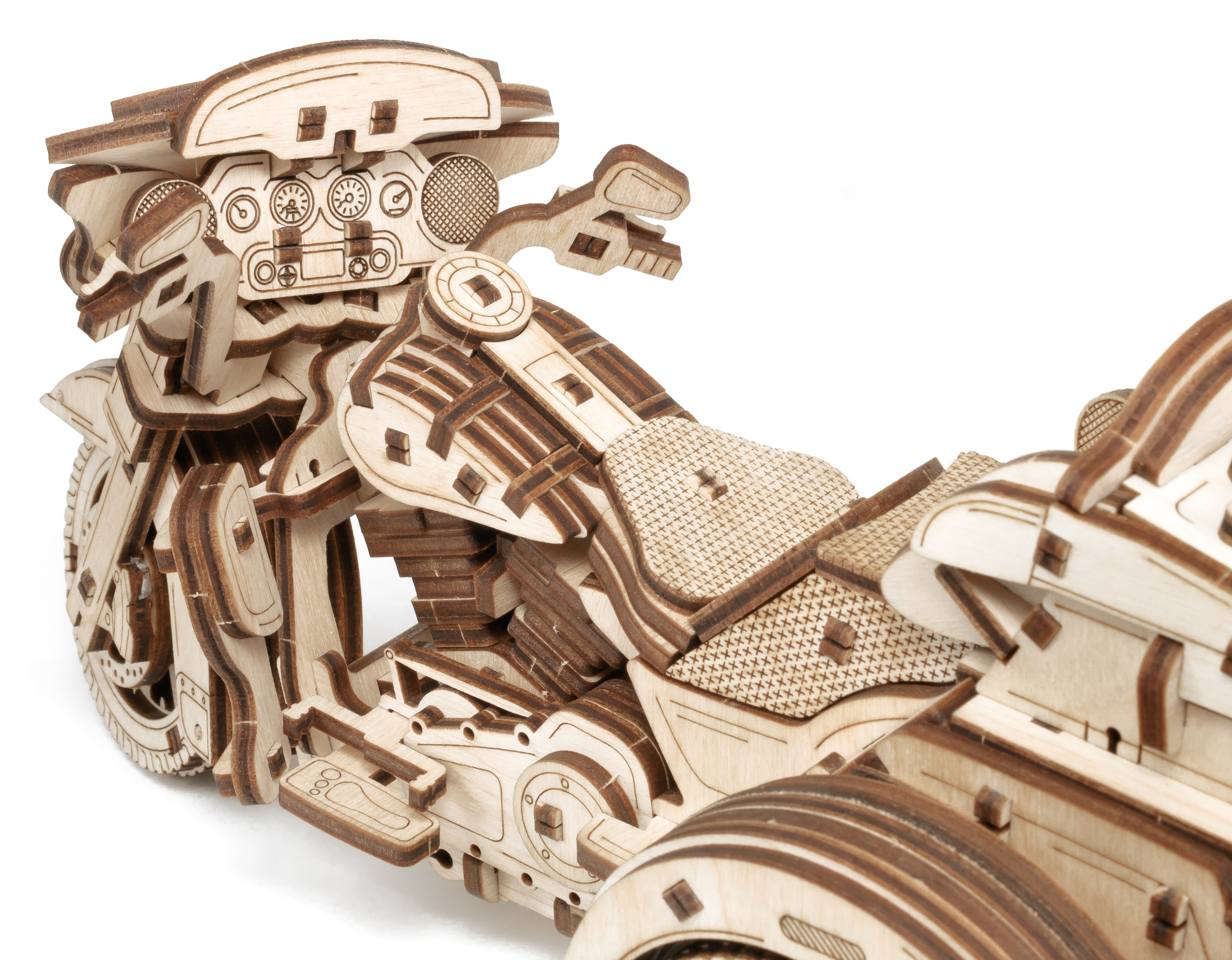 Сборная модель Eco Wood Art (EWA) Мотоцикл Трайк из дерева ETrike - фото 13