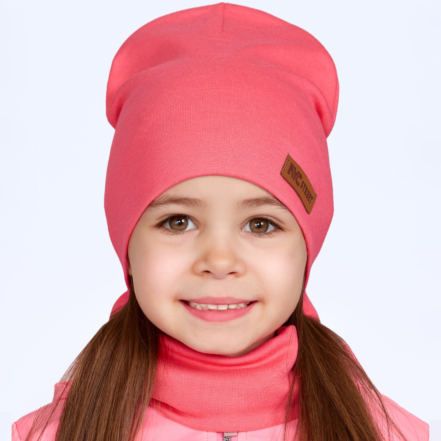 Шапка и снуд KUBRIO KU-H-67-plainG-pink - фото 4