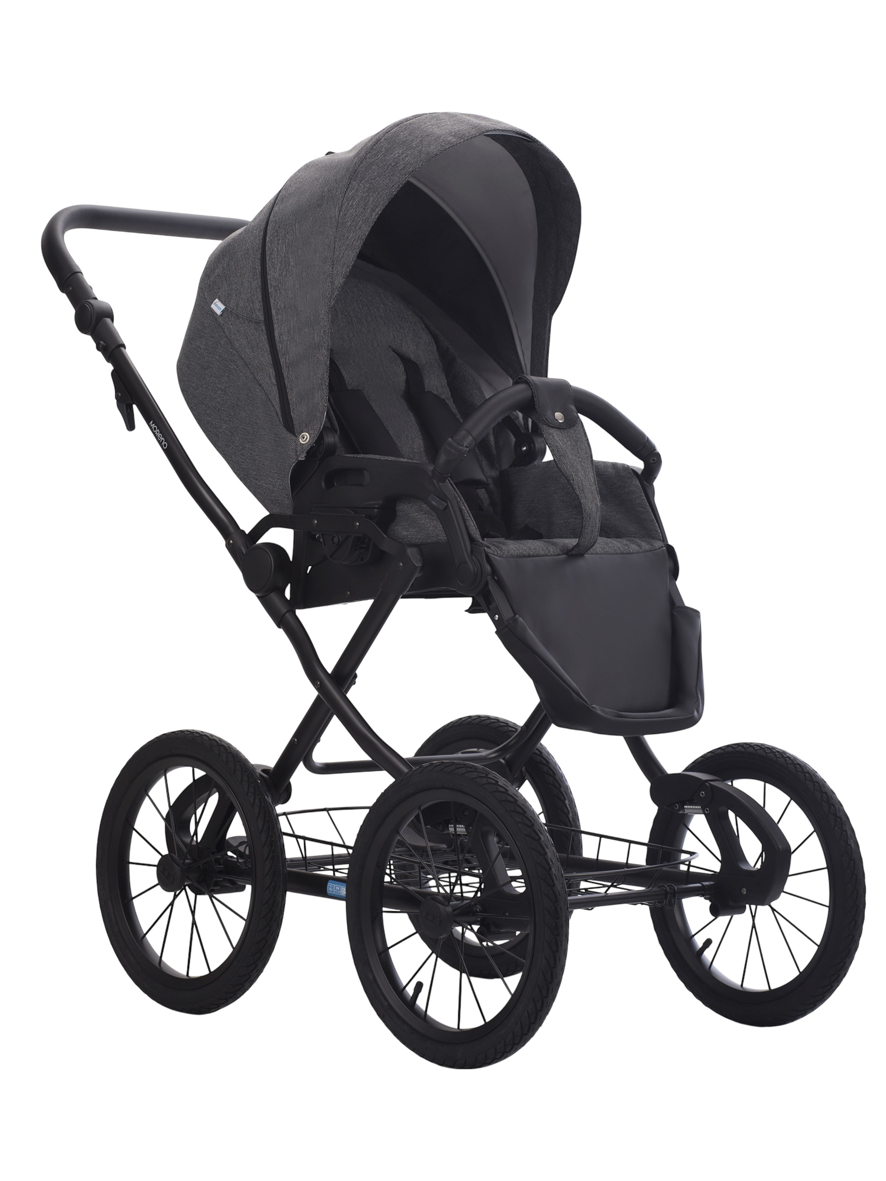 Коляска 2в1 Aroteam Moreno SL New 05 черная кожа - фото 3