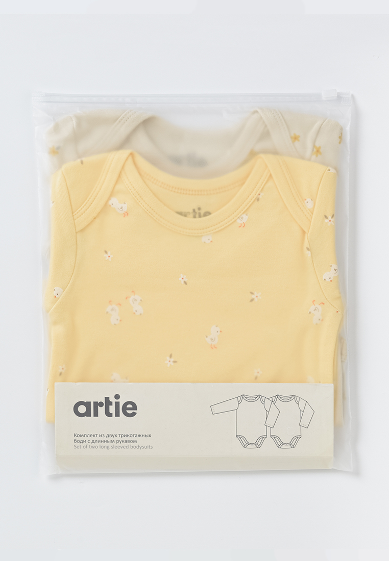 Боди 2 шт artie S25B14BD2-1504D/Желтый-бежевый - фото 5