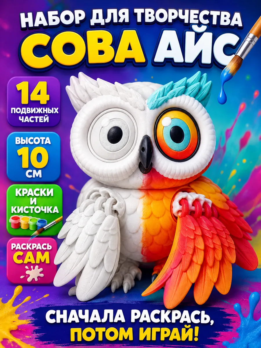 Набор для творчества SmartSelect 3D Сова Айс - фото 1