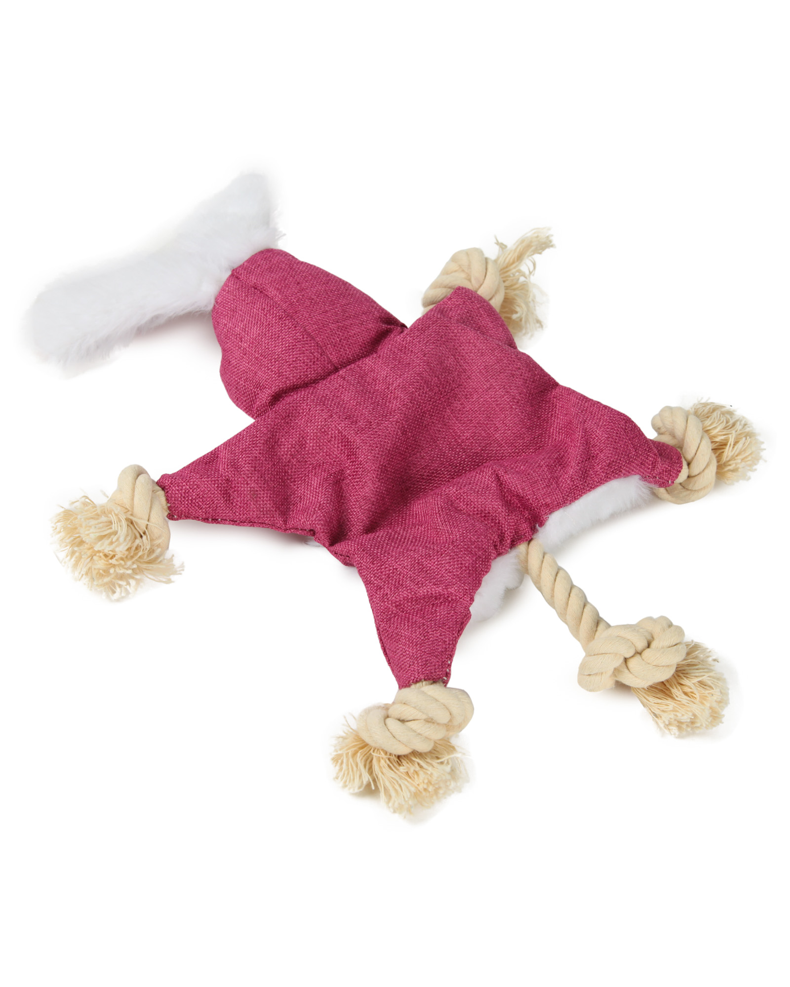 Игрушка для собак Barbaks Кролик Родриго мягкий с пищалкой шуршит с канатиками 35см - фото 6