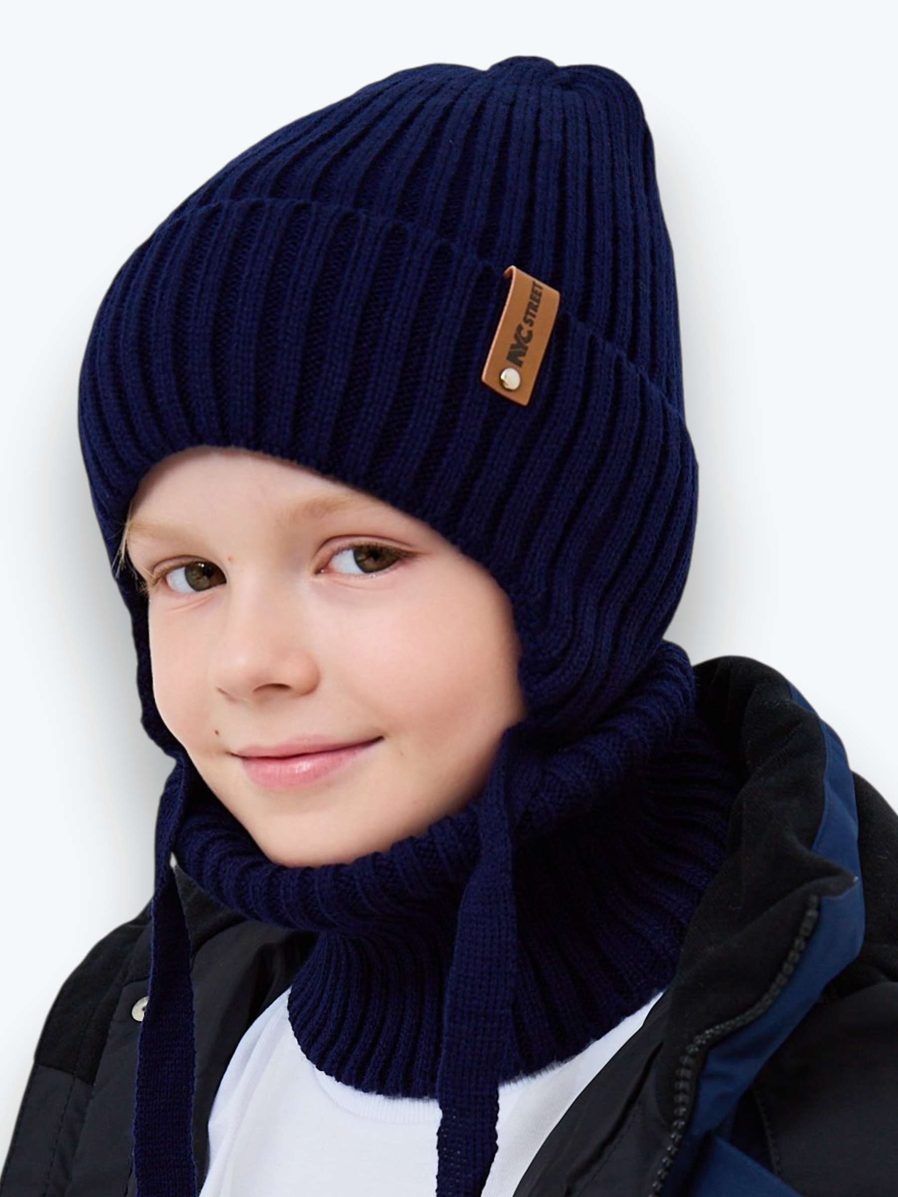 Шапка и снуд NYCkids NYC-H-56-zaviazki-DblueB - фото 1